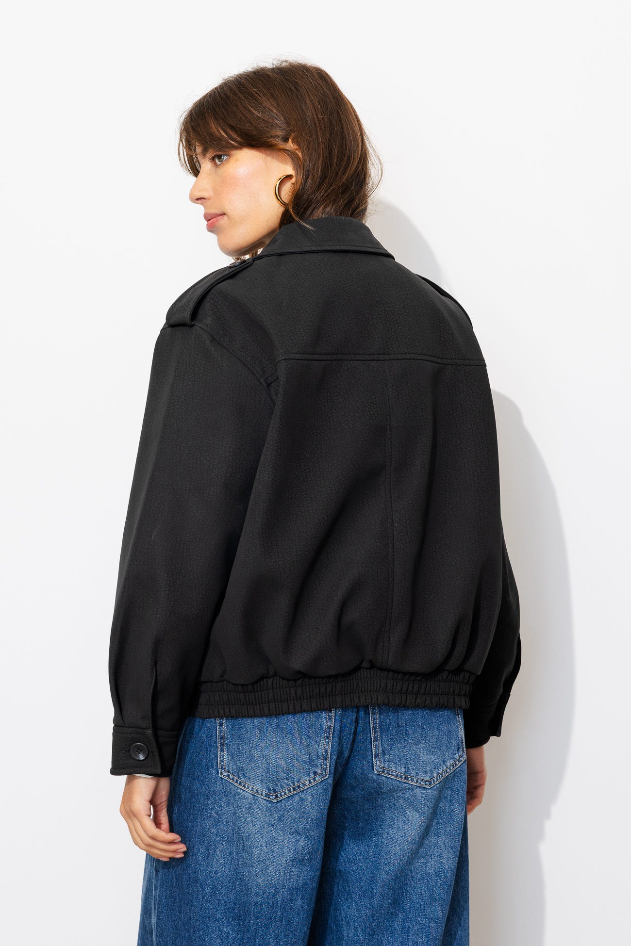 Blouson simili effet grainé
