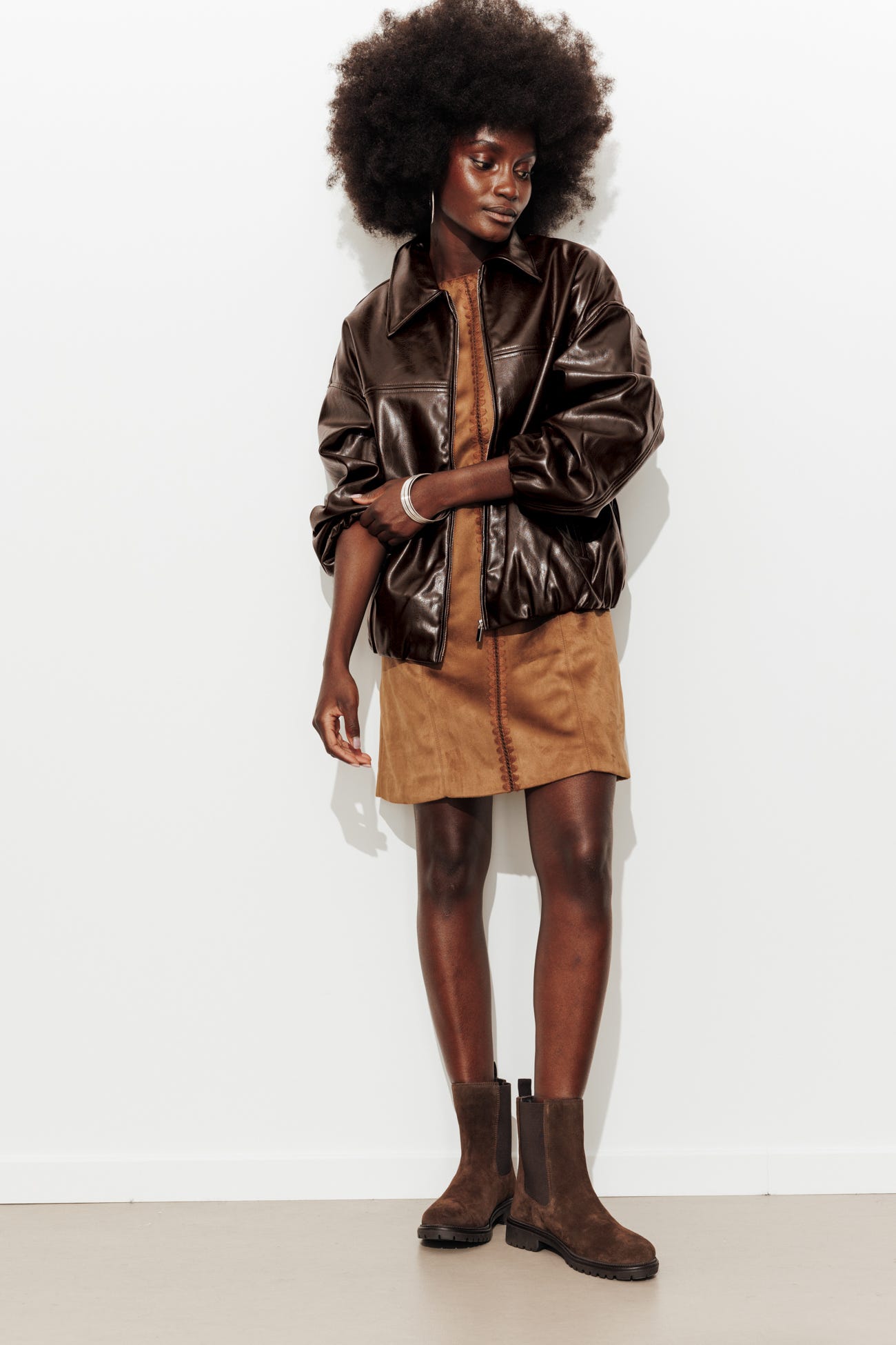Giacca in similpelle con zip