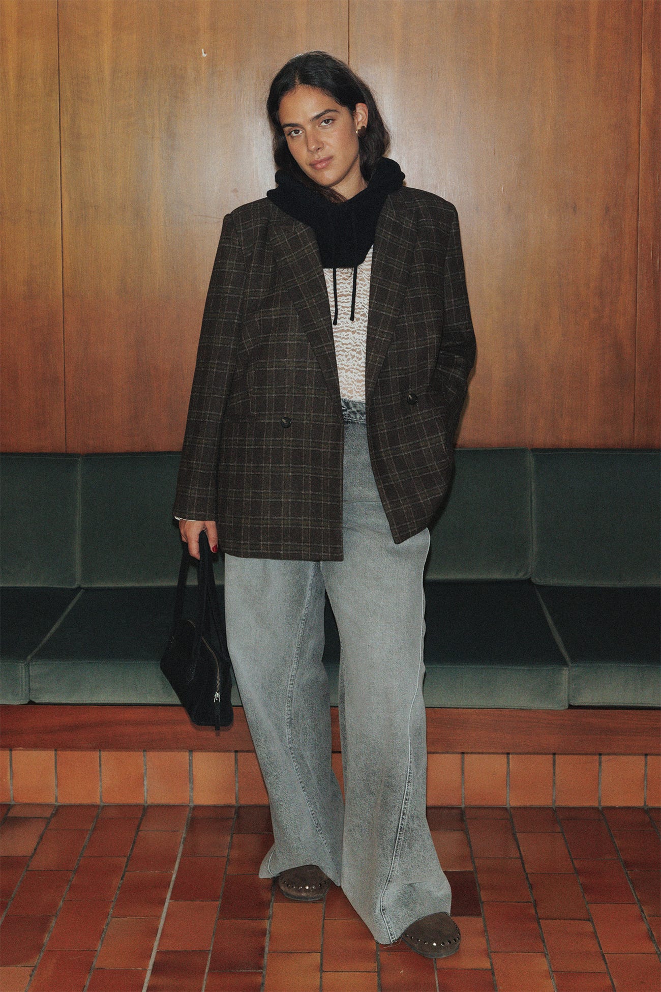 Checked blazer