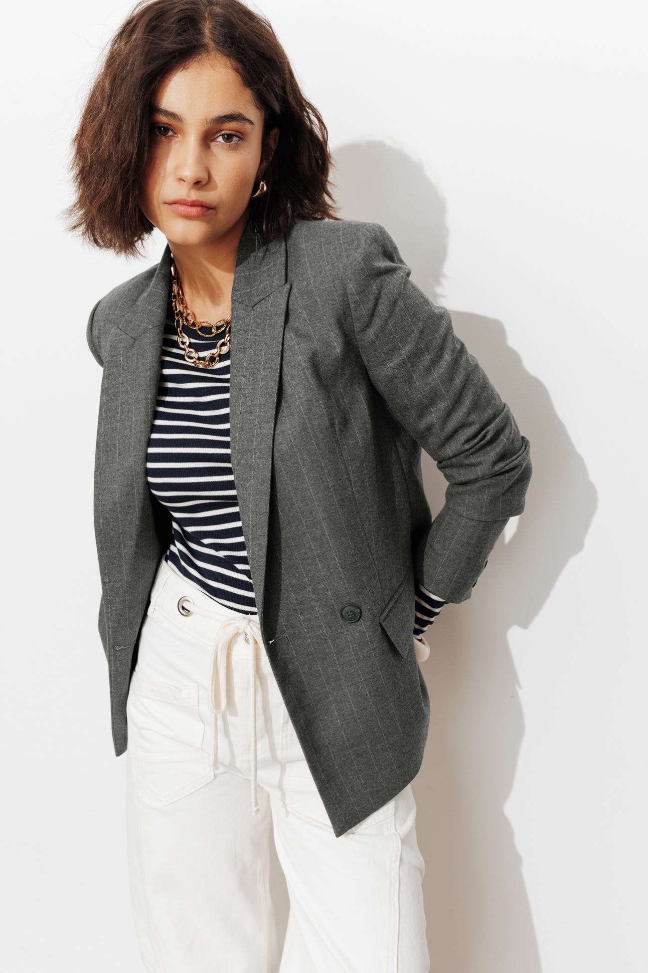 Veste de tailleur rayée Femme