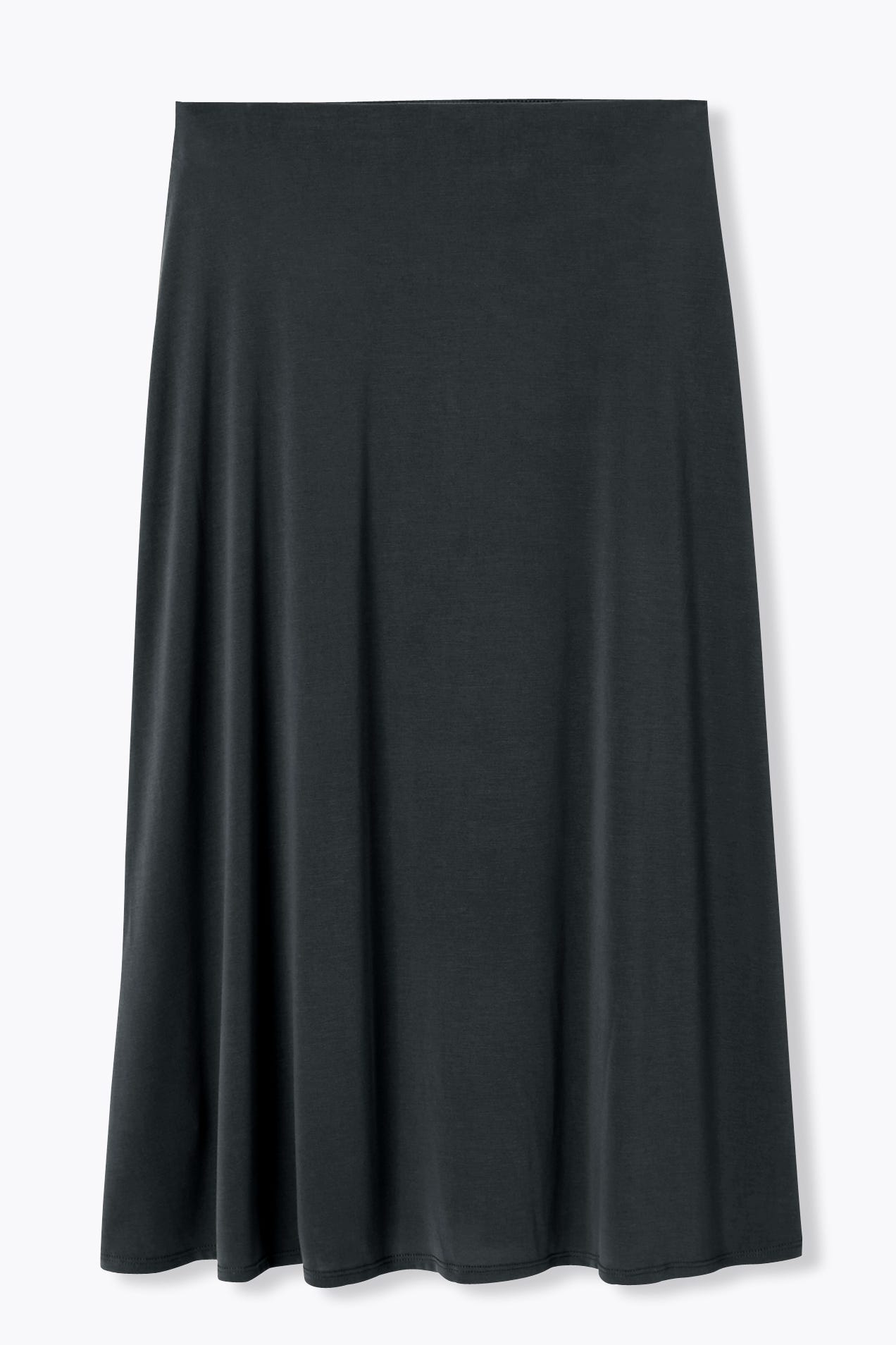 Jupe midi en jersey uni
