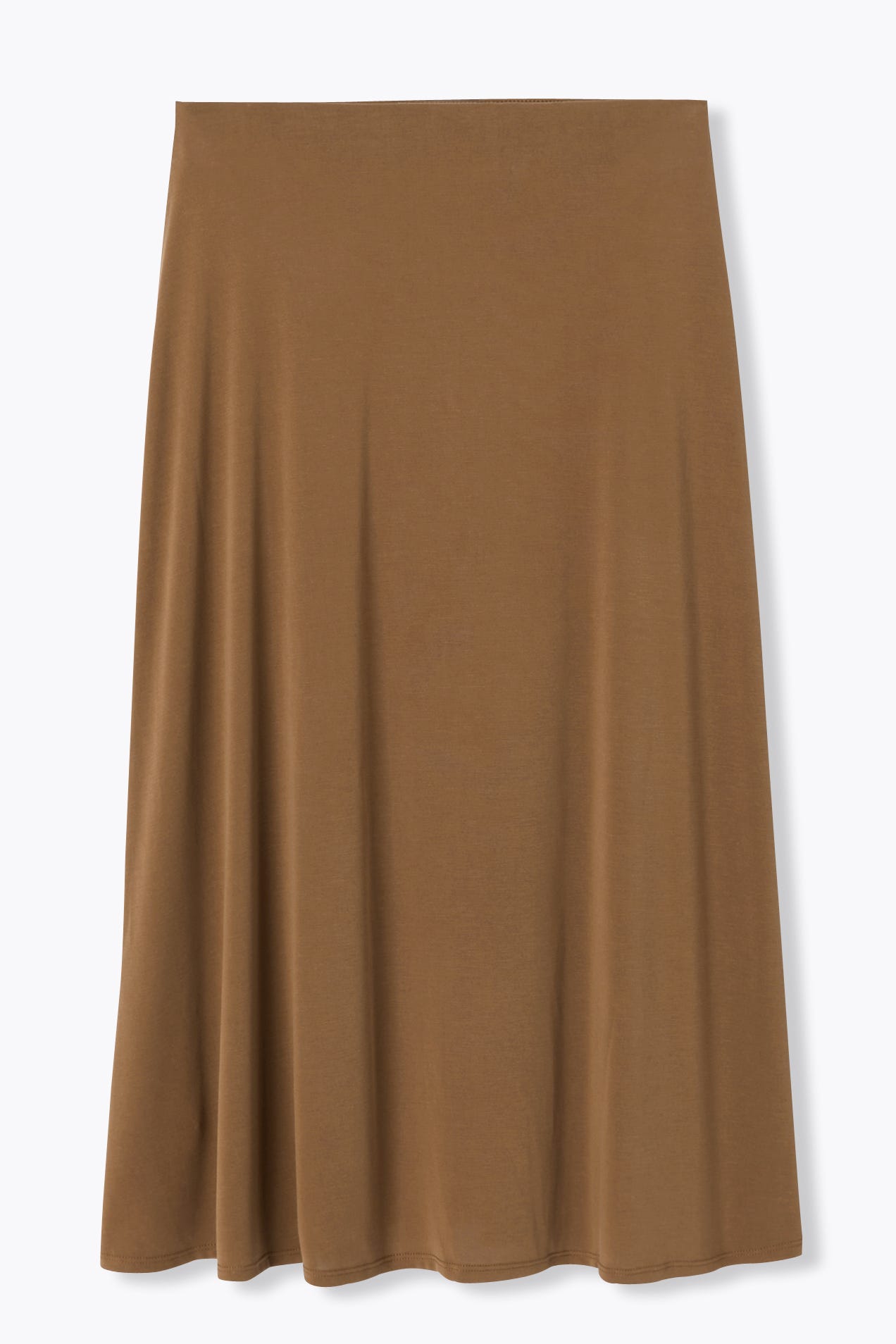 Jupe midi en jersey uni