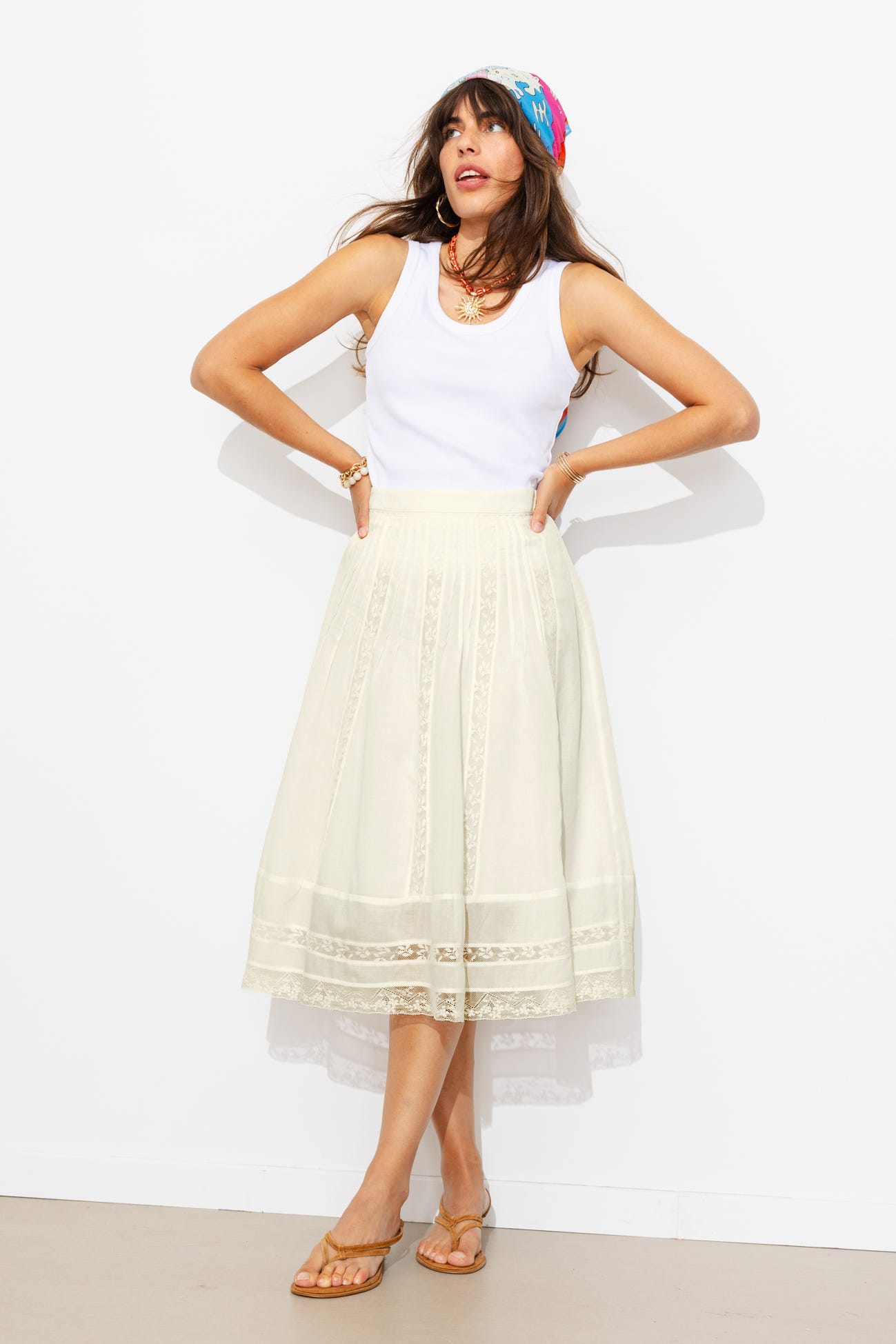 Jupe midi plissée Femme