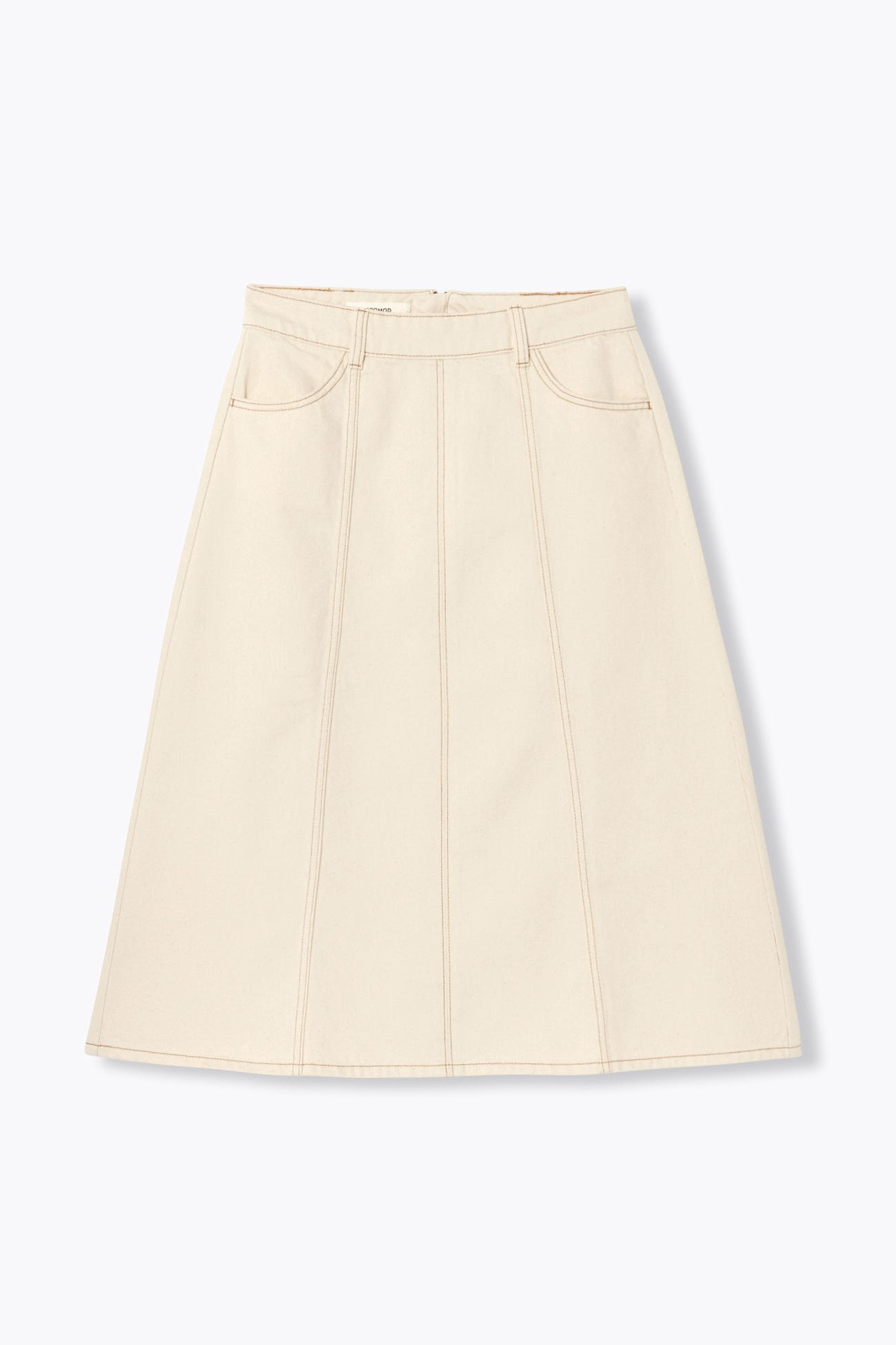 Jupe midi évasée en toile