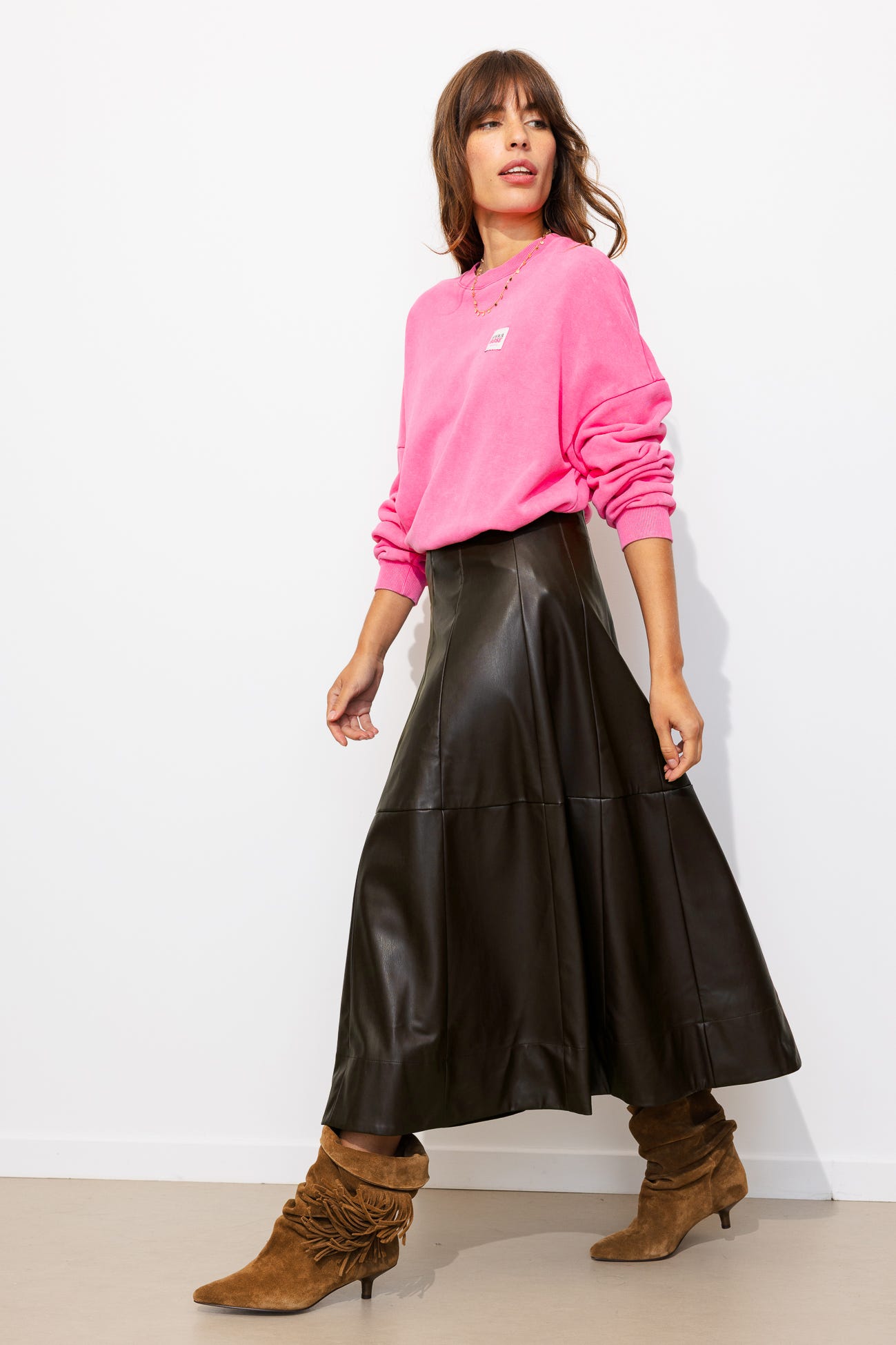 Jupe longue en simili Femme