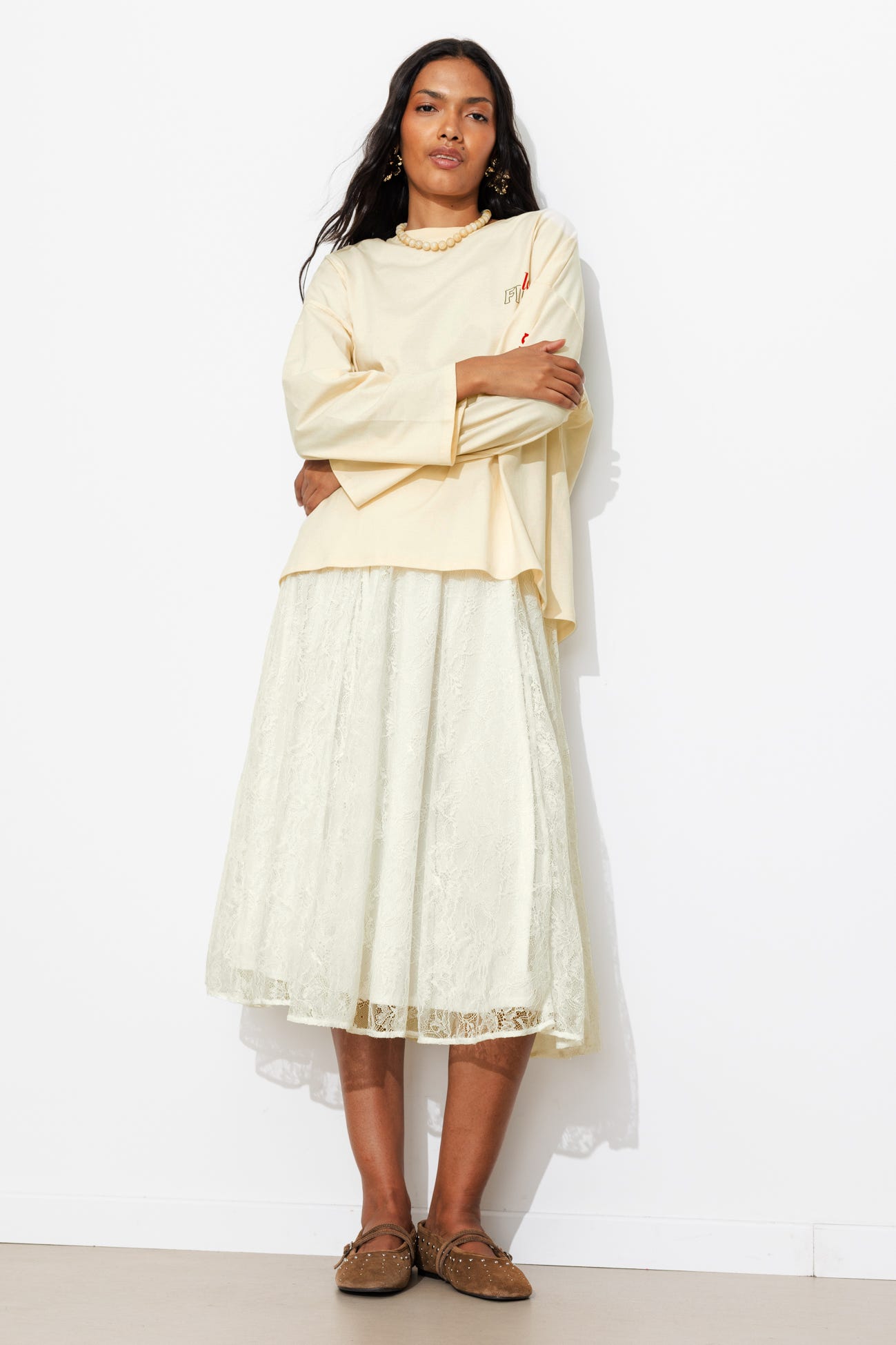 Gonna midi in pizzo Donna