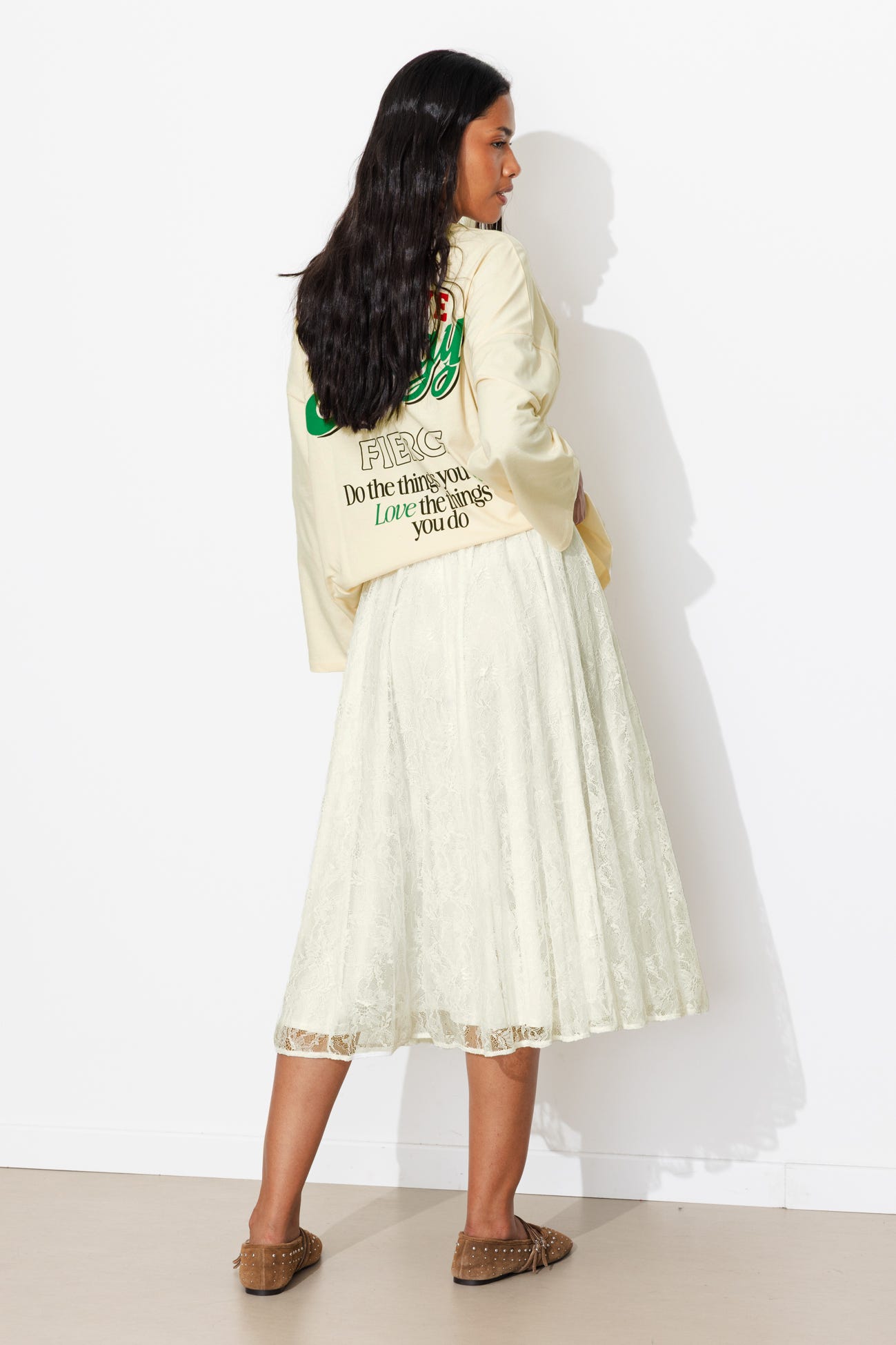 Gonna midi in pizzo Donna