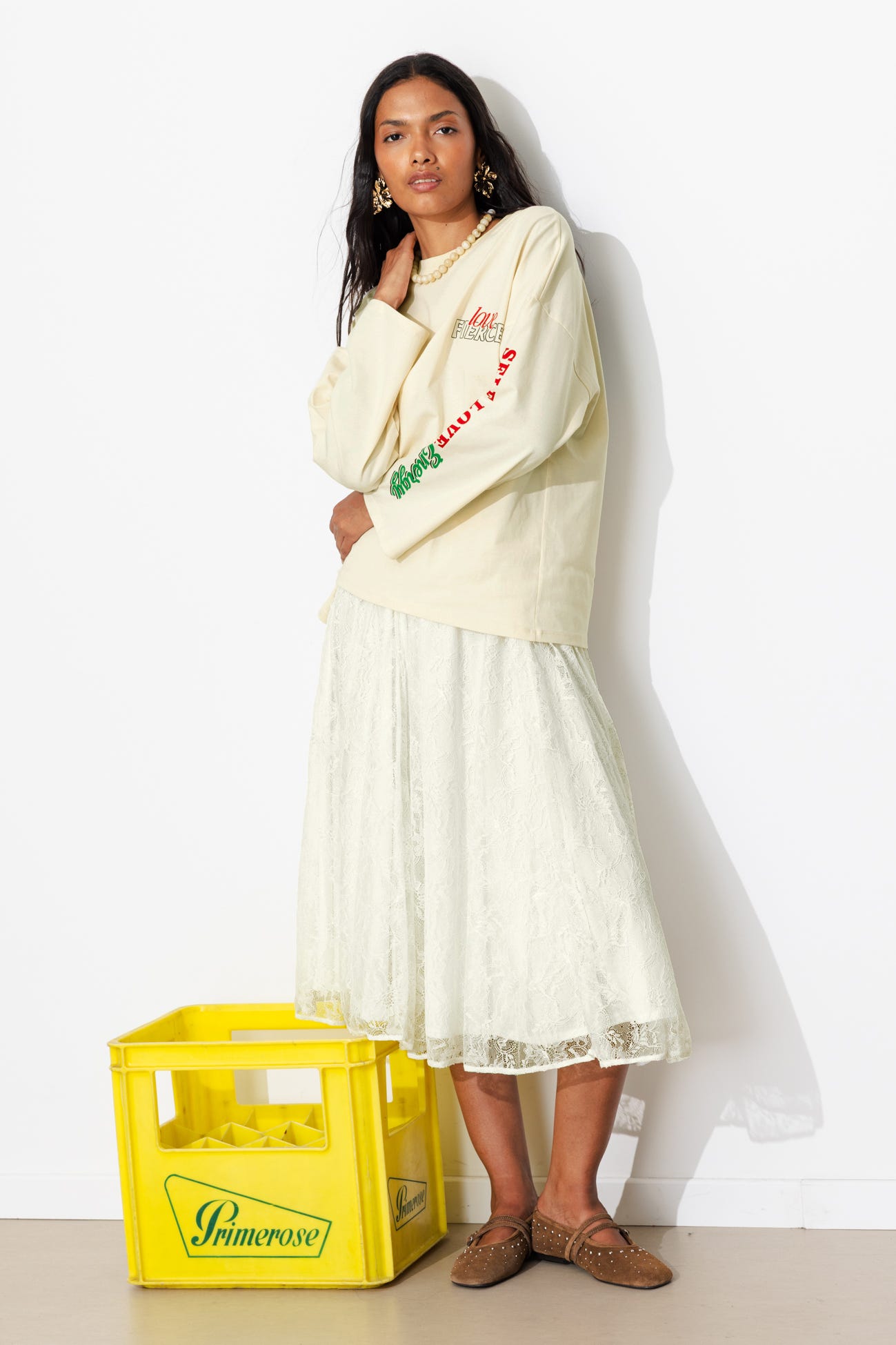 Gonna midi in pizzo Donna