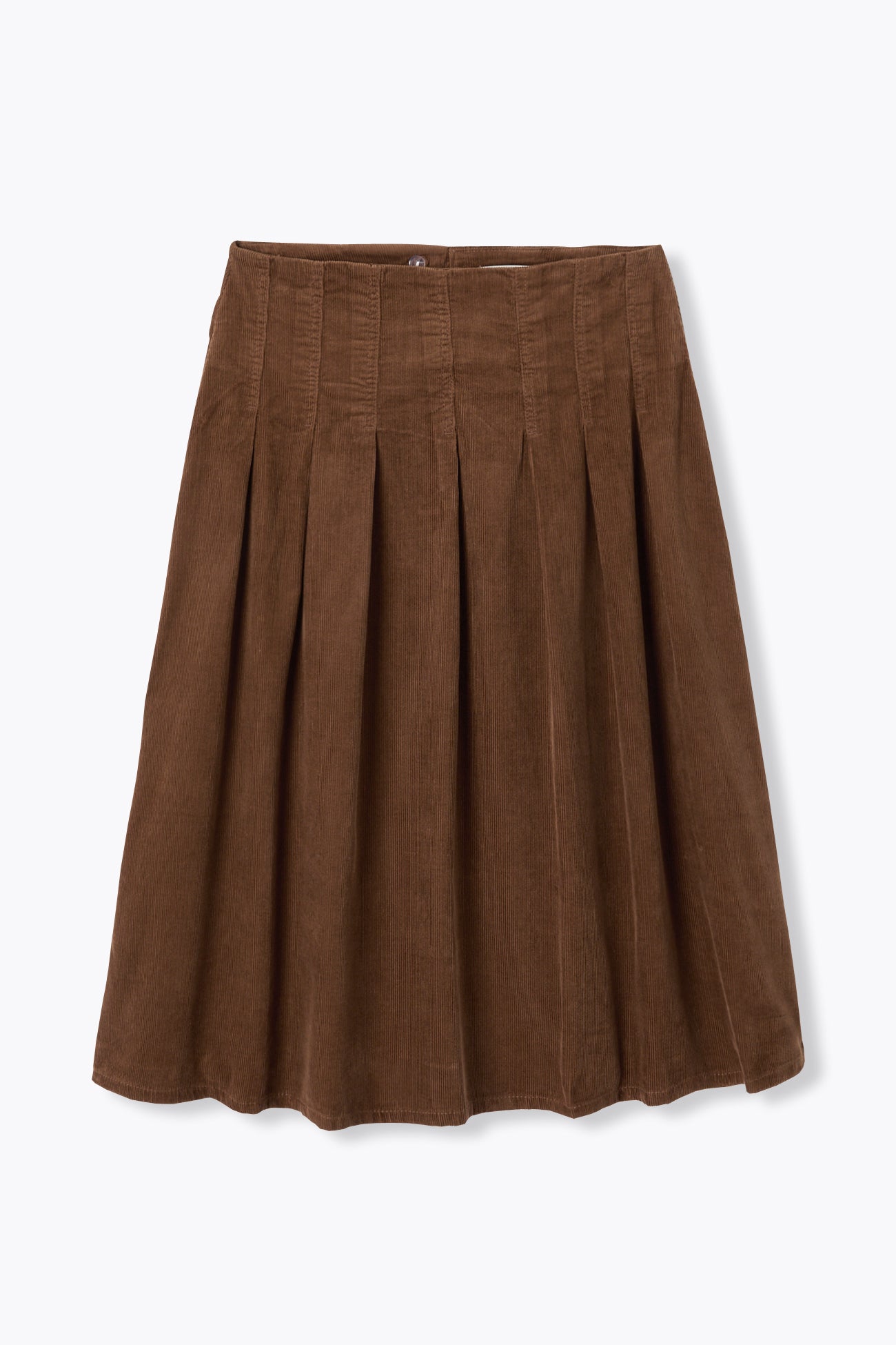 Midi corduroy skirt - Dark green checks | Promod