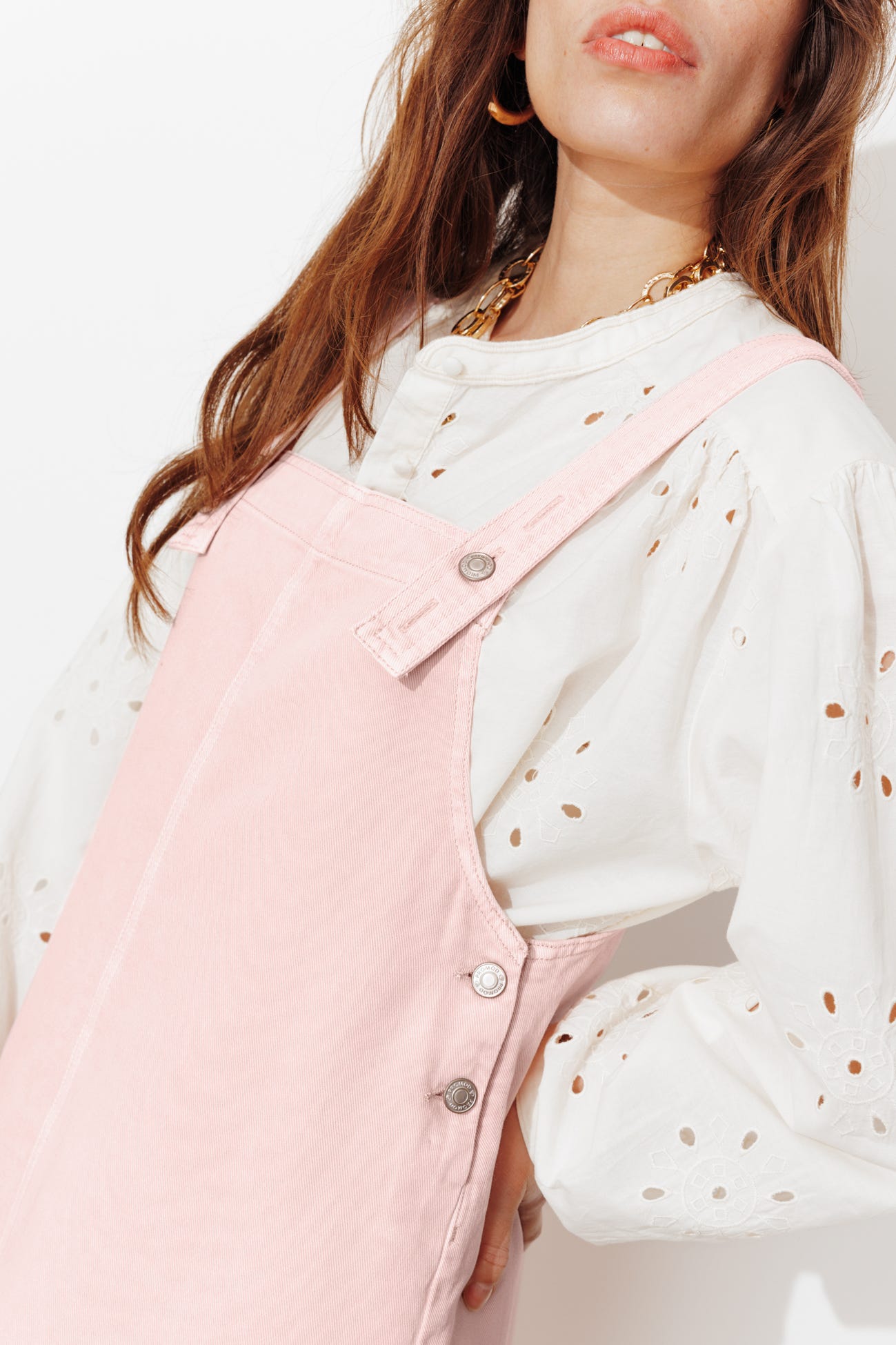 Short denim dungaree dress