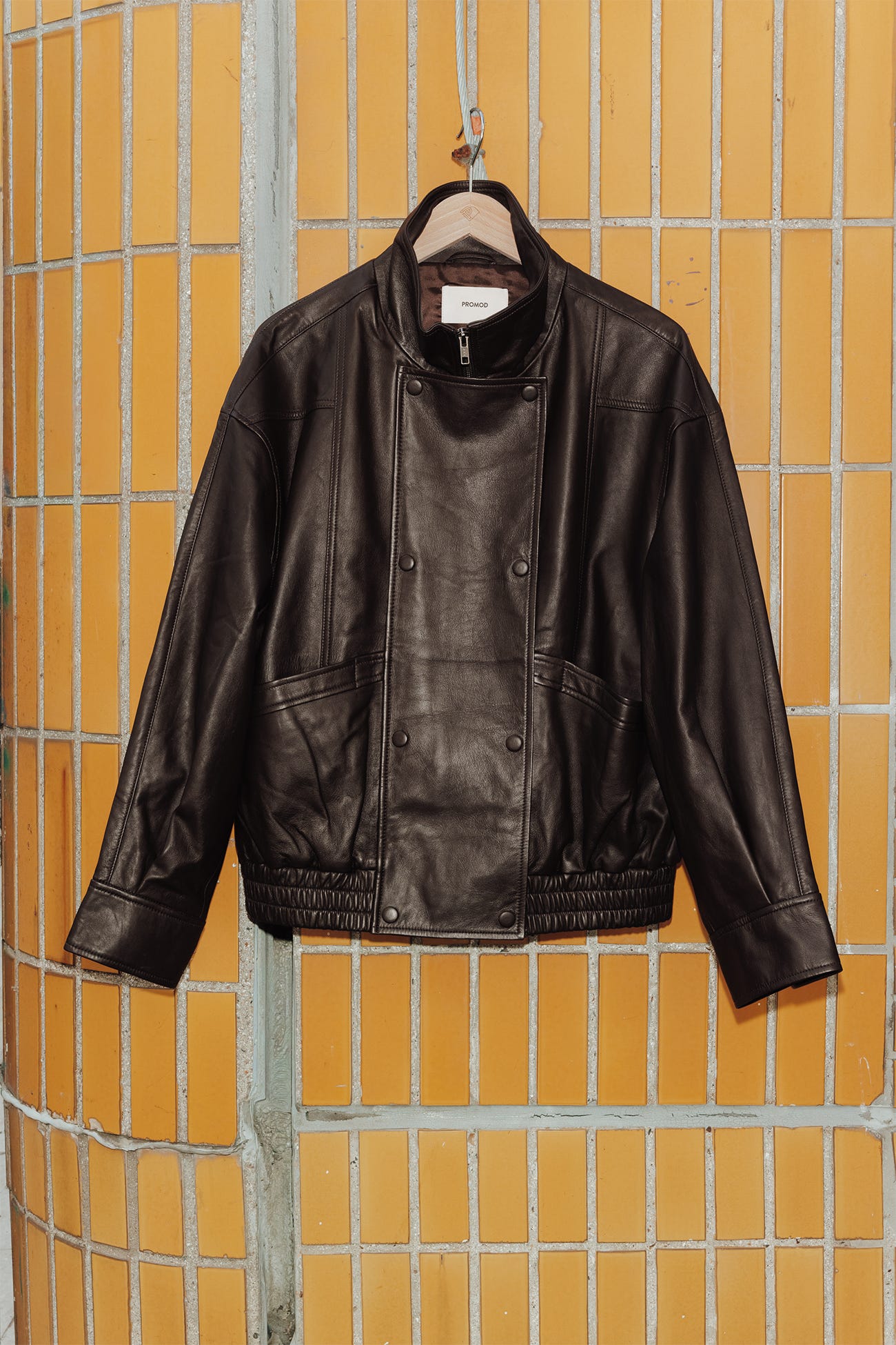 Oversized Lederblouson