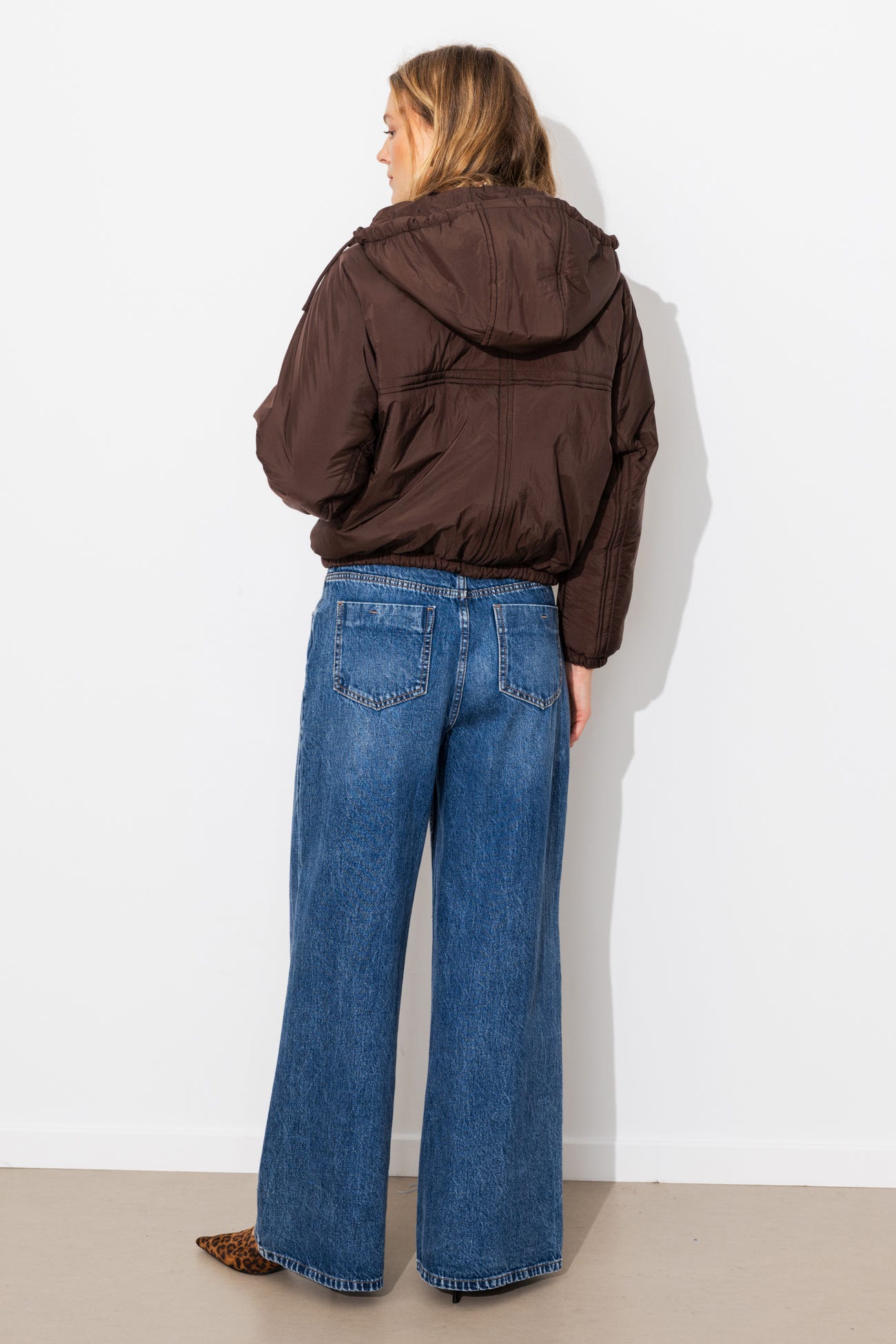 Plain padded hood jacket