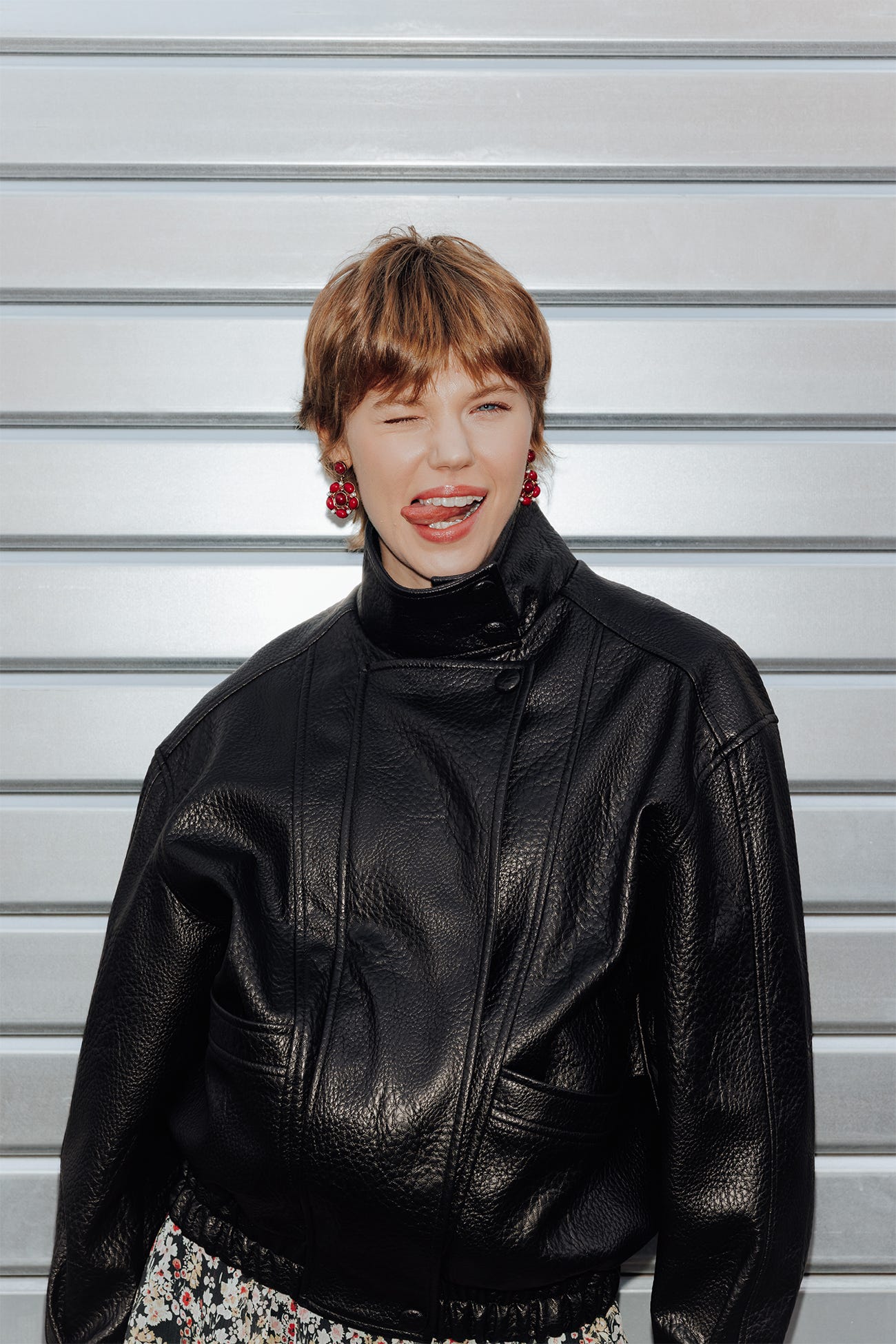 Blouson col montant en simili