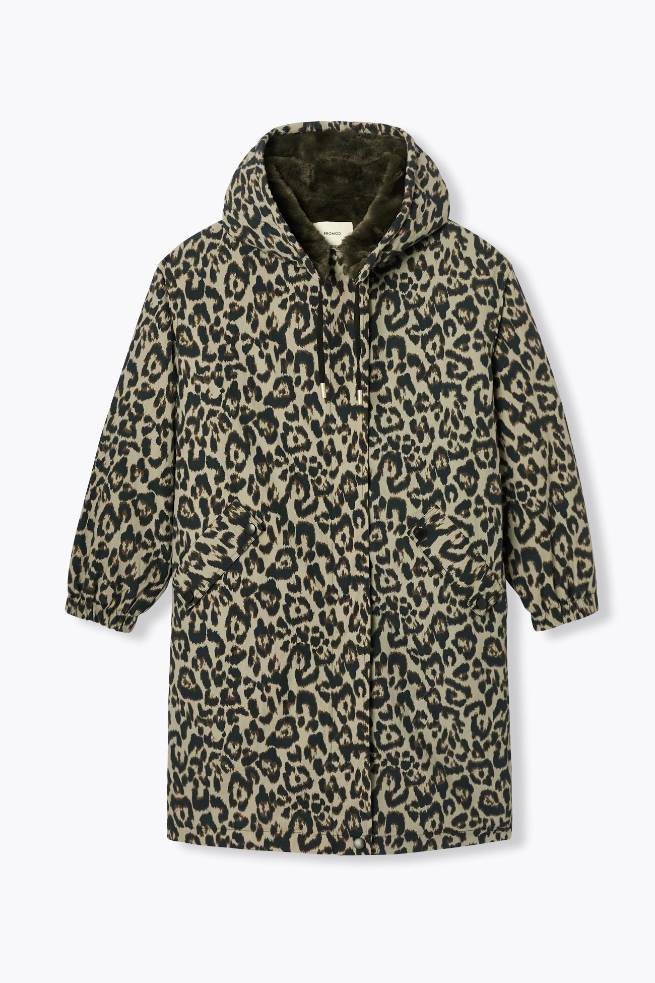 Parka fourrée motif léopard