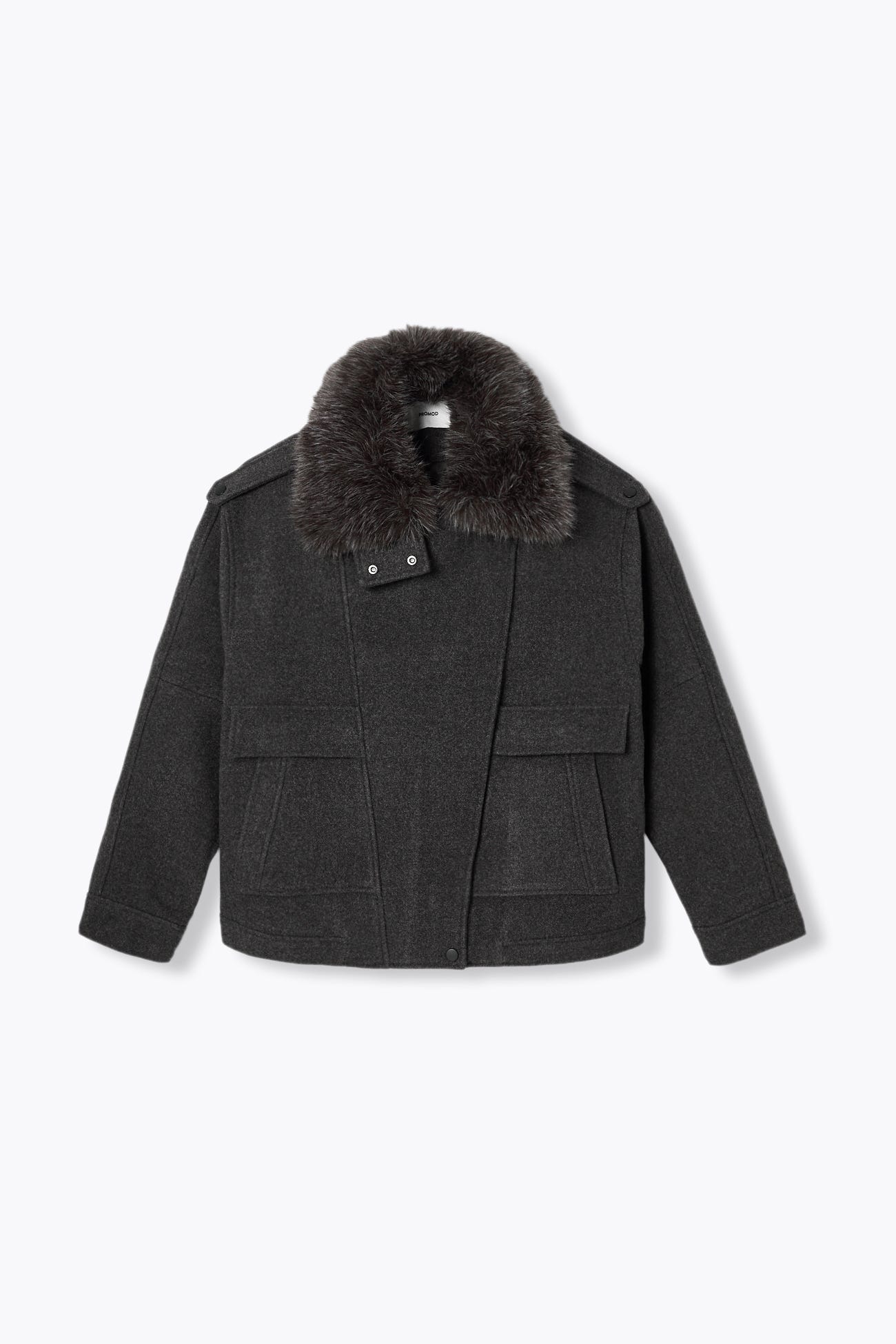 Short raised neckline coat