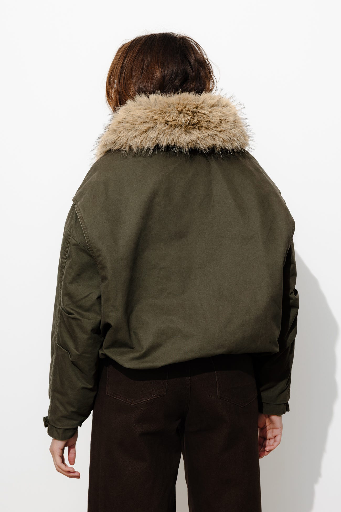 Faux fur collar jacket