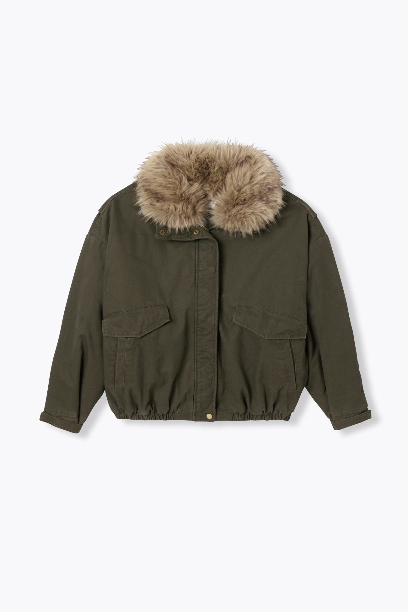 Faux fur collar jacket