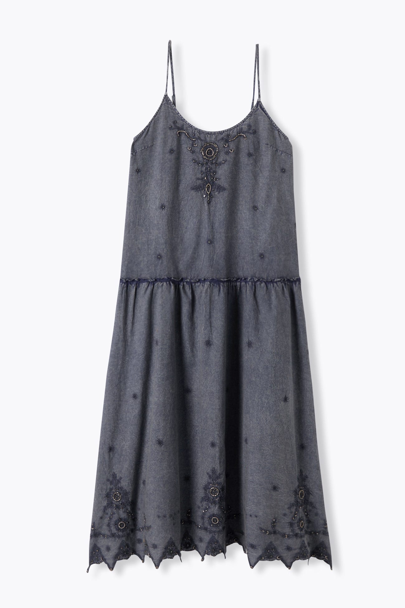 Vestido de tirantes abalorios