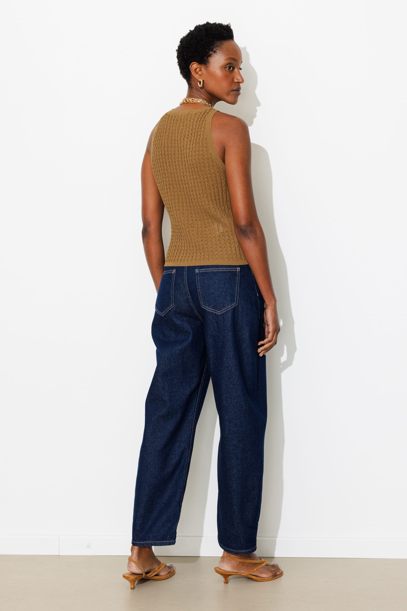 Pull-débardeur maille ajourée