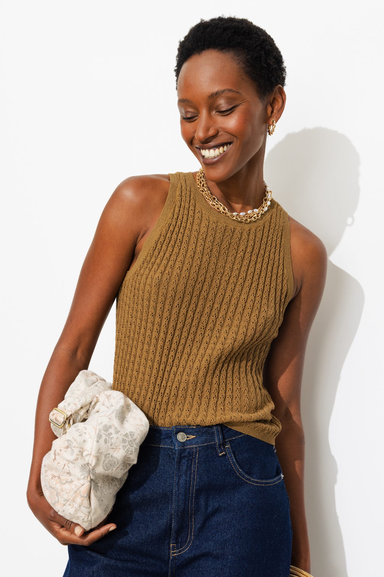 Pull-débardeur maille ajourée
