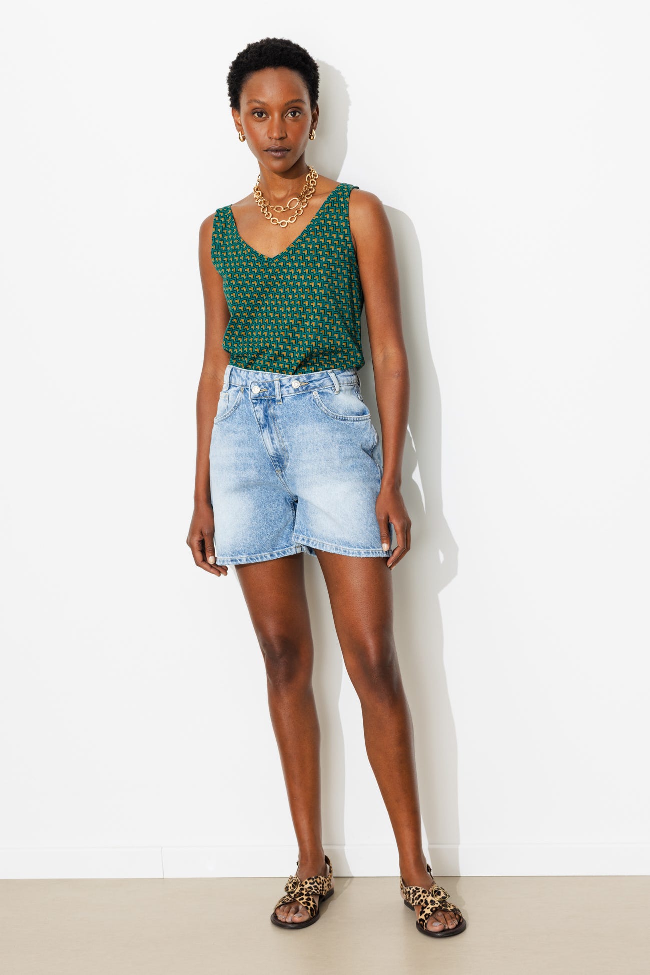 V-neck sleeveless top