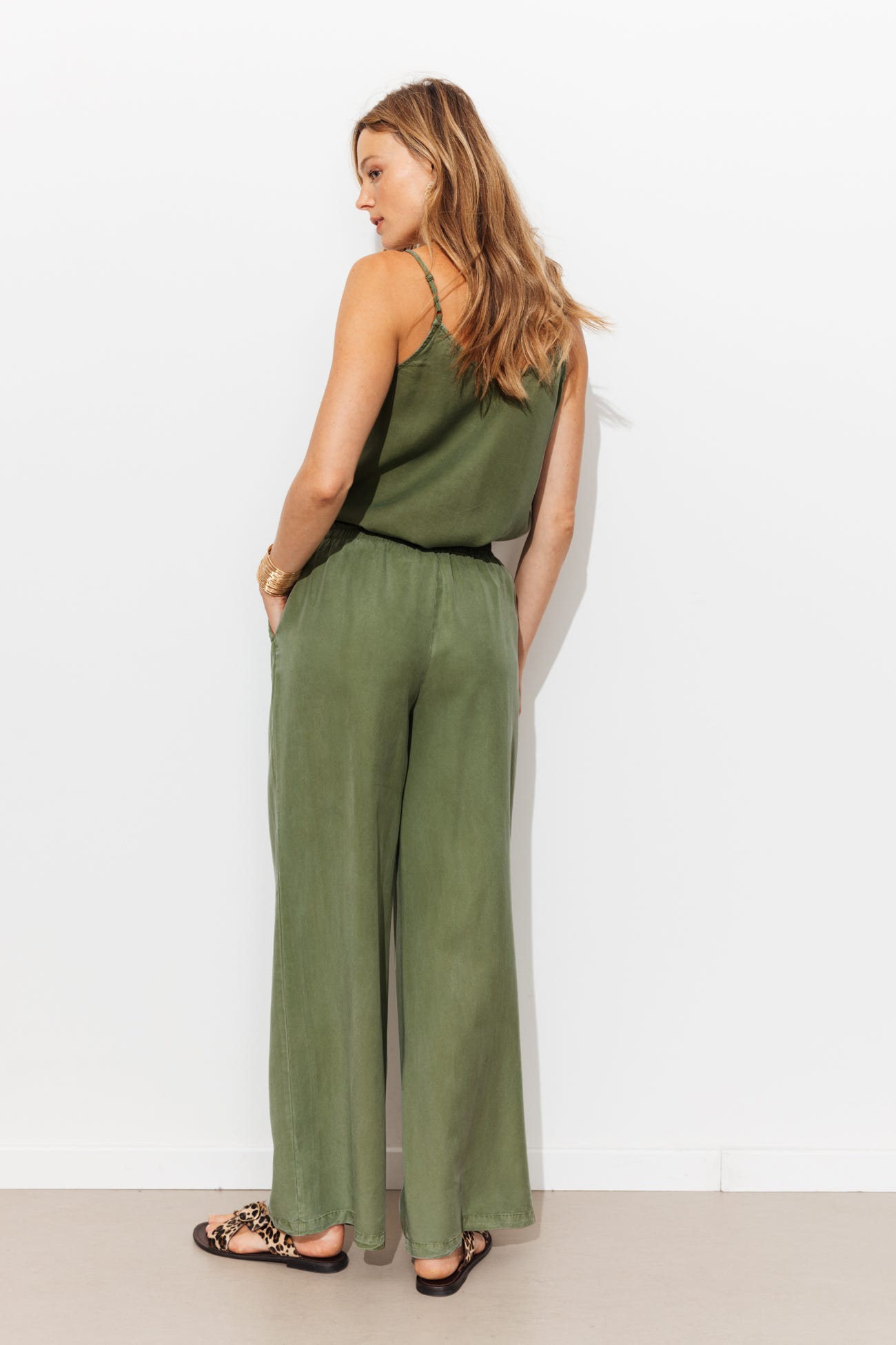 Pantalon large en lyocell