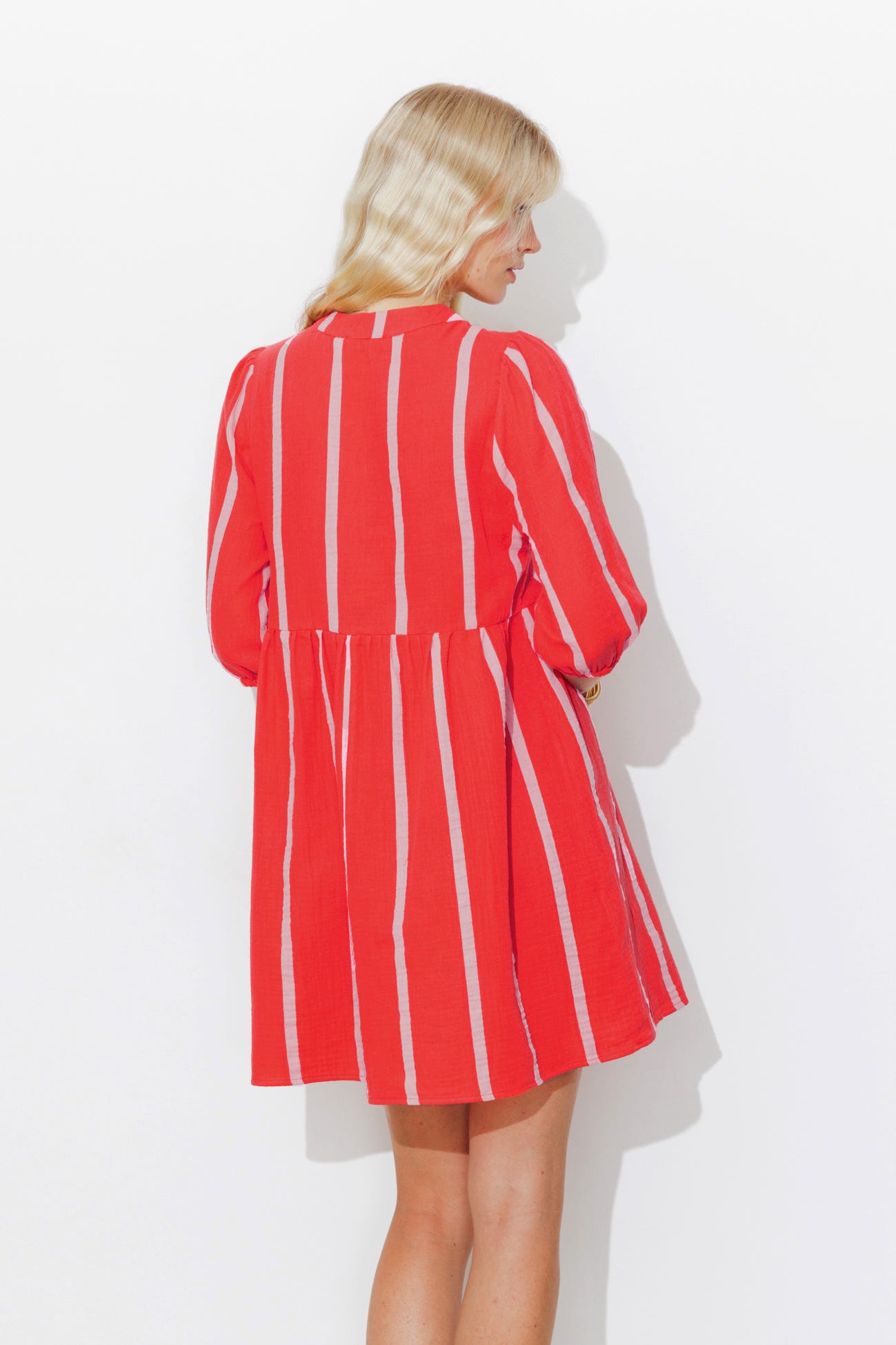 Vestido corto gasa de algodón