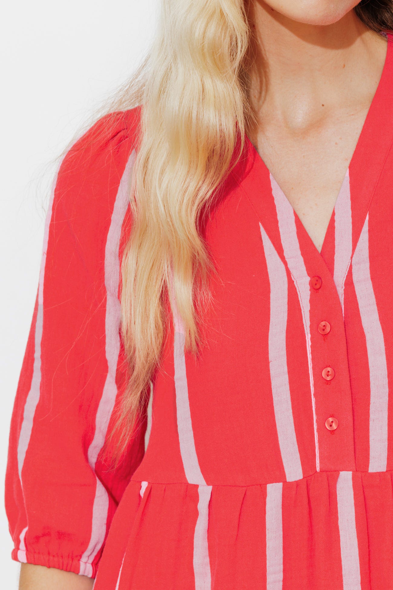 Vestido corto gasa de algodón