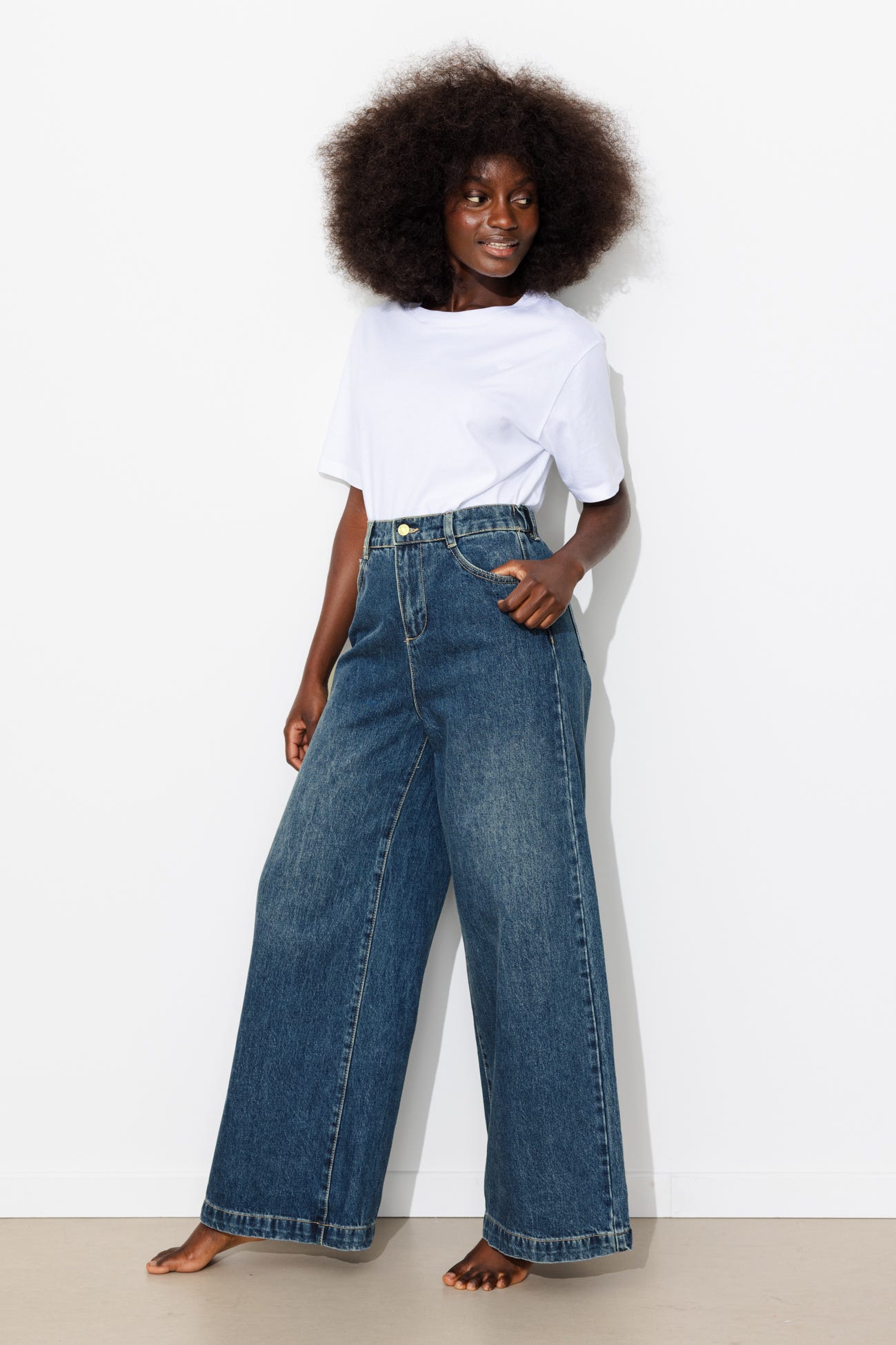 CESAR jean large taille haute
