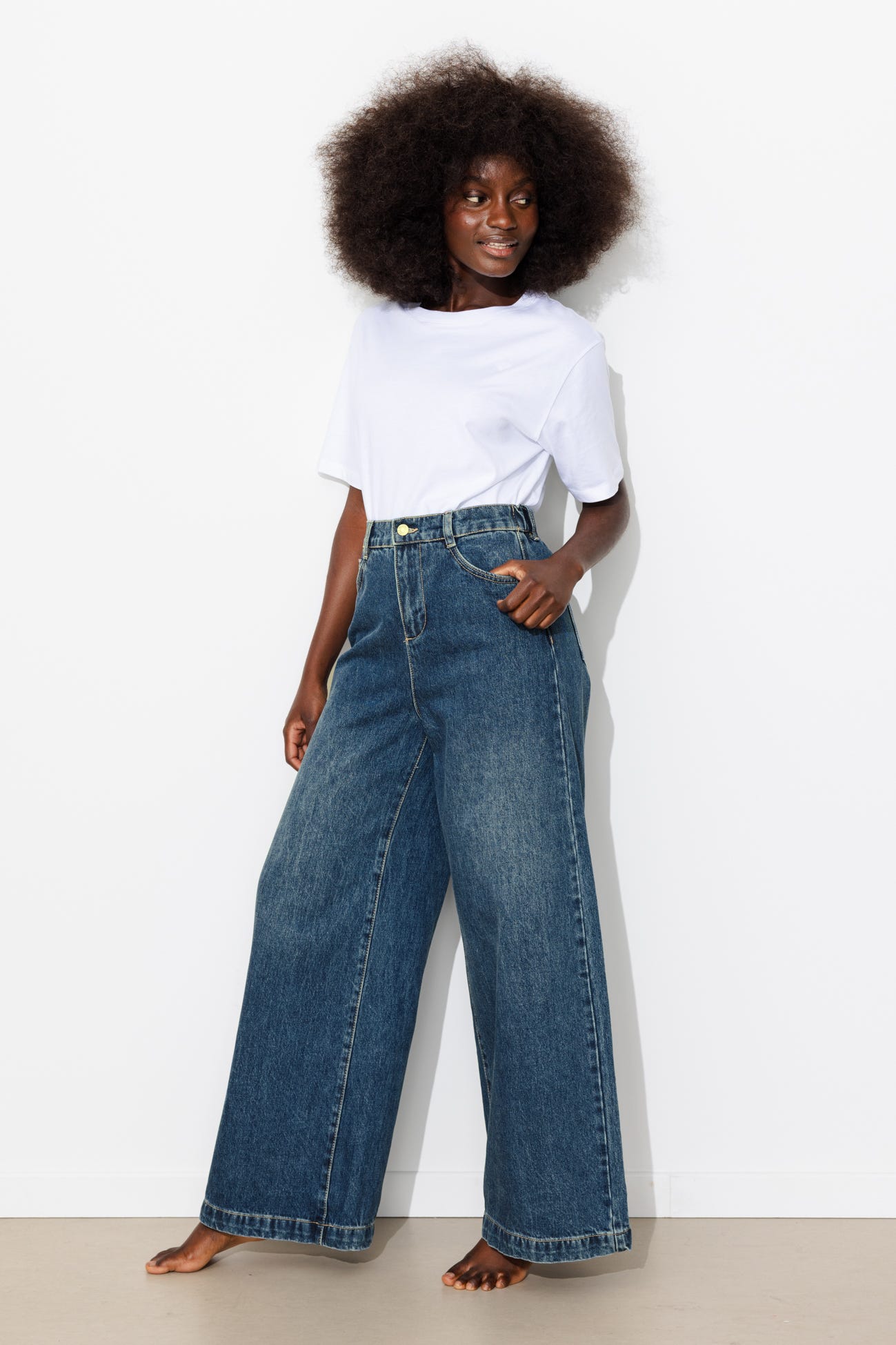 CESAR jean large taille haute
