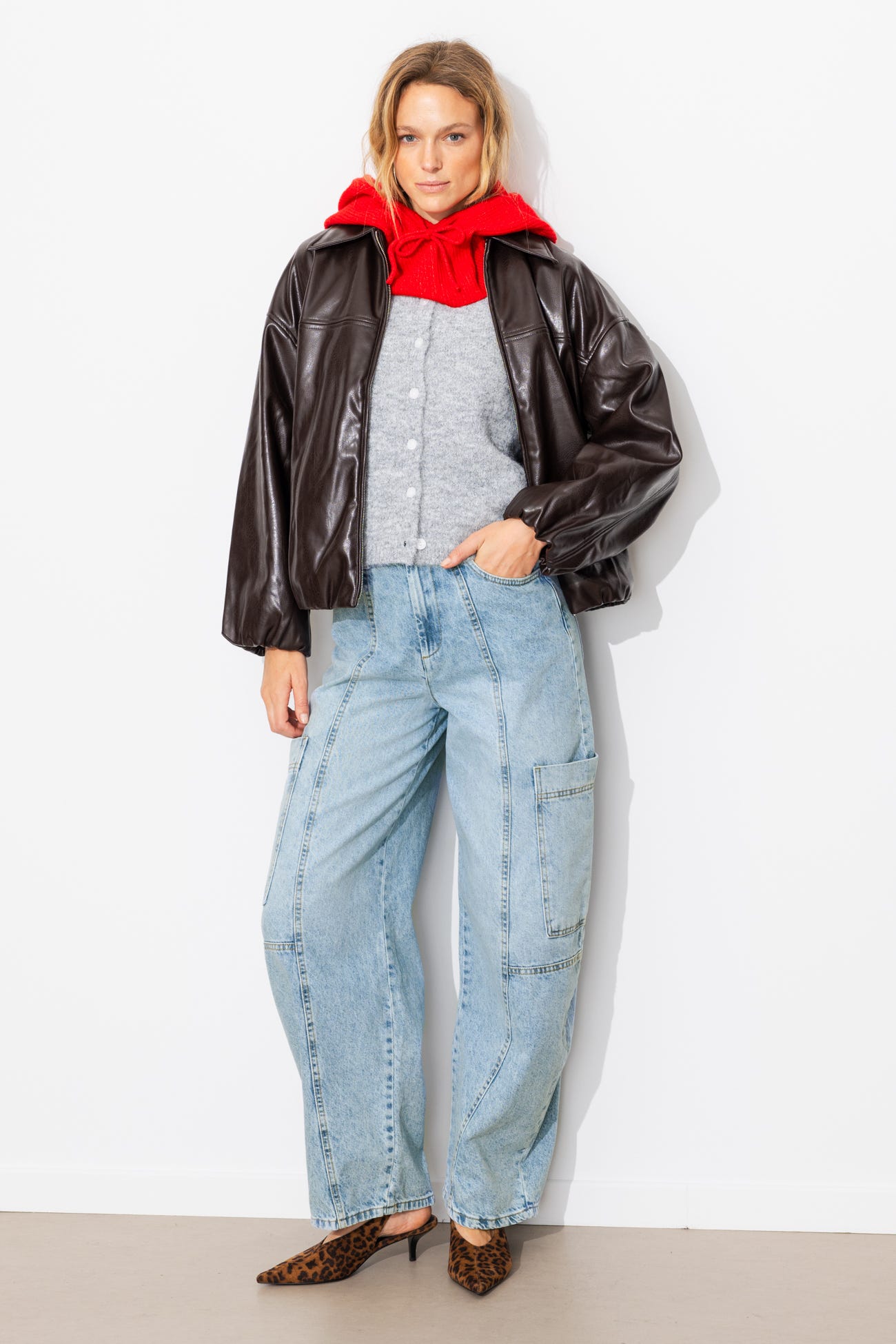 Jean balloon cargo Femme