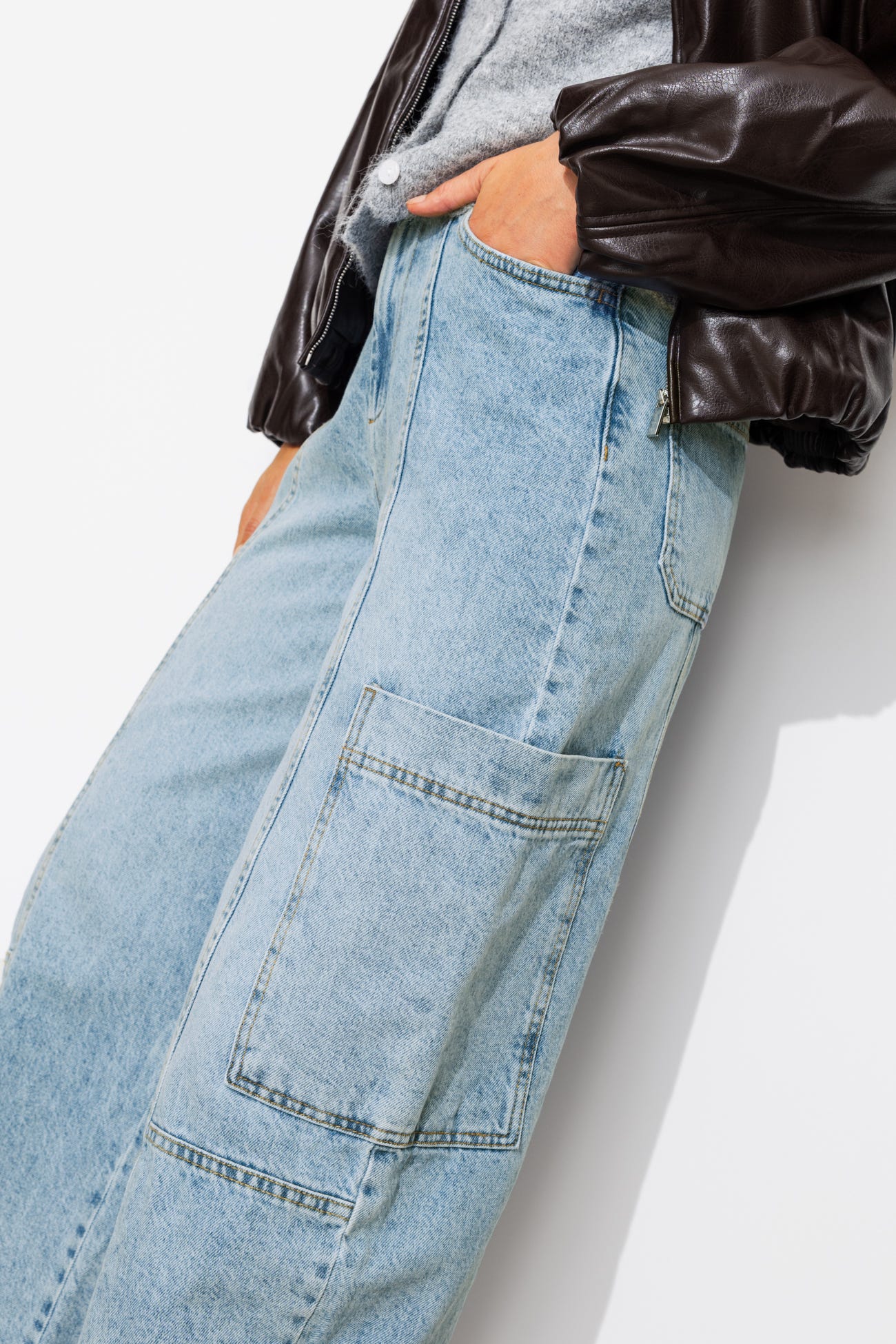 Jean balloon cargo Femme