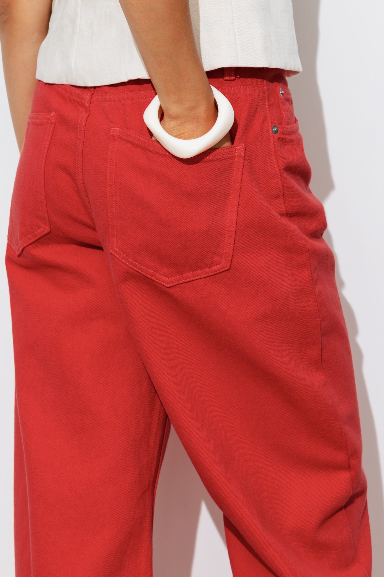 Pantalon barrel en toile Femme