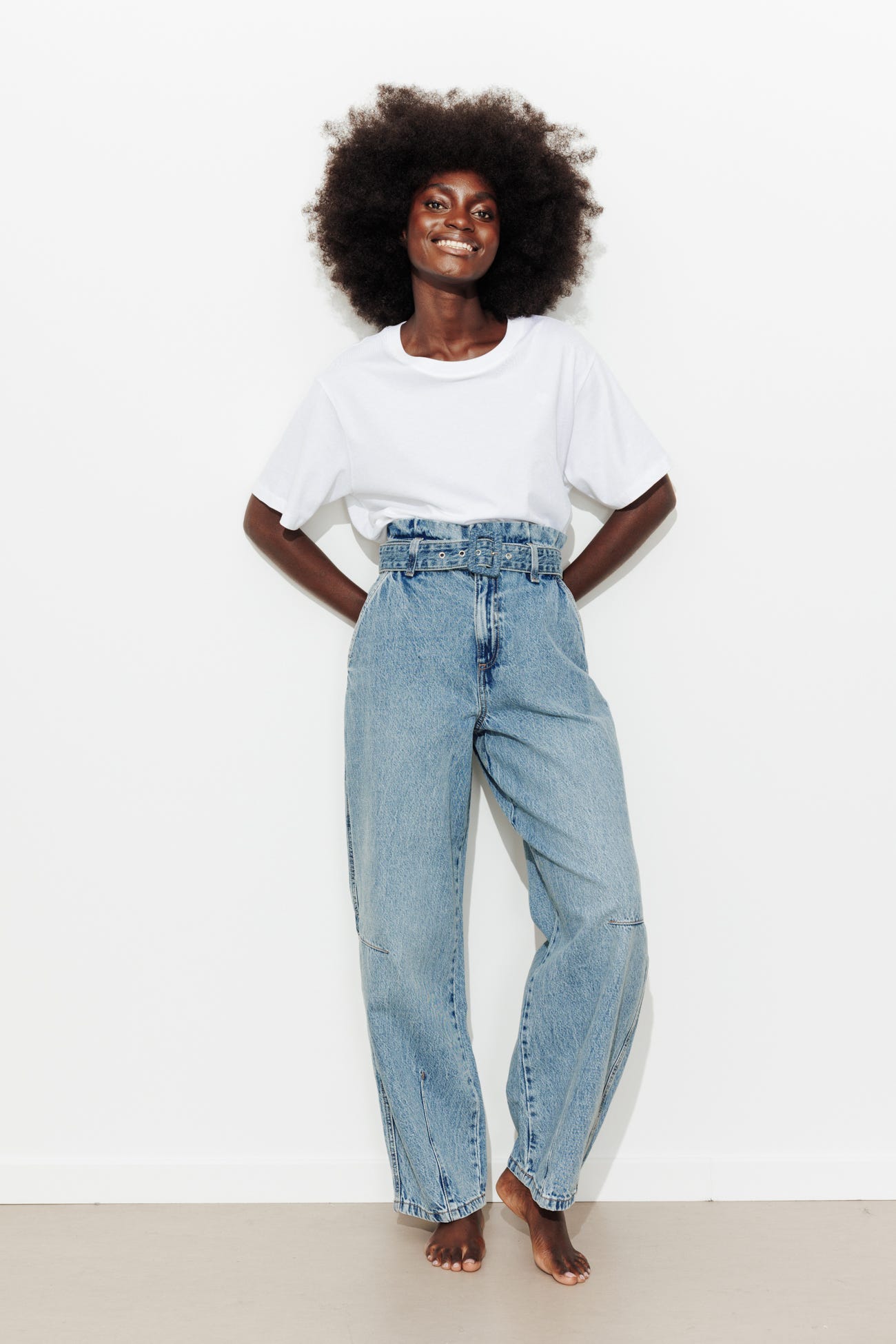 High Waist-Paperbag-Jeans