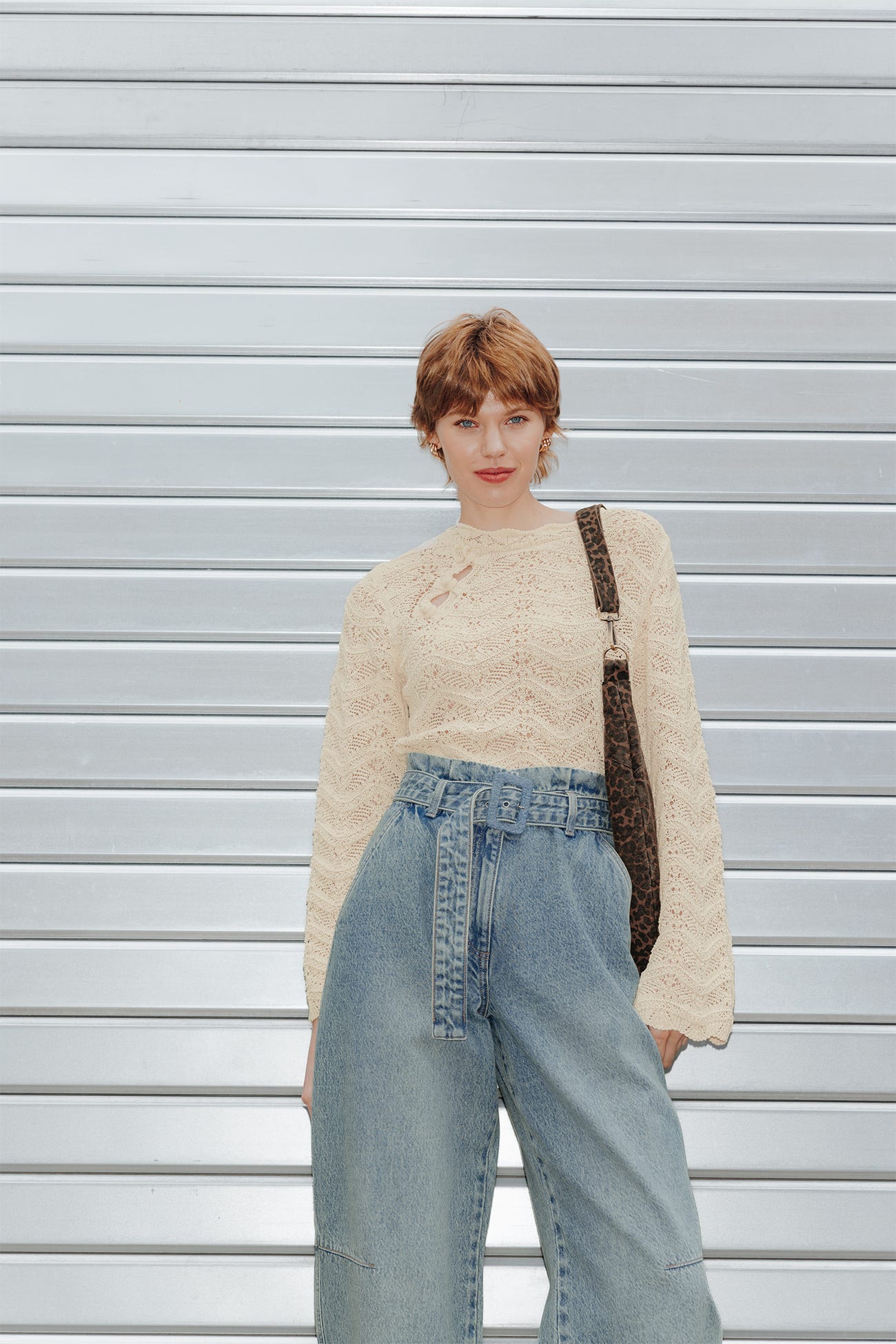 Jeansy typu paperbag