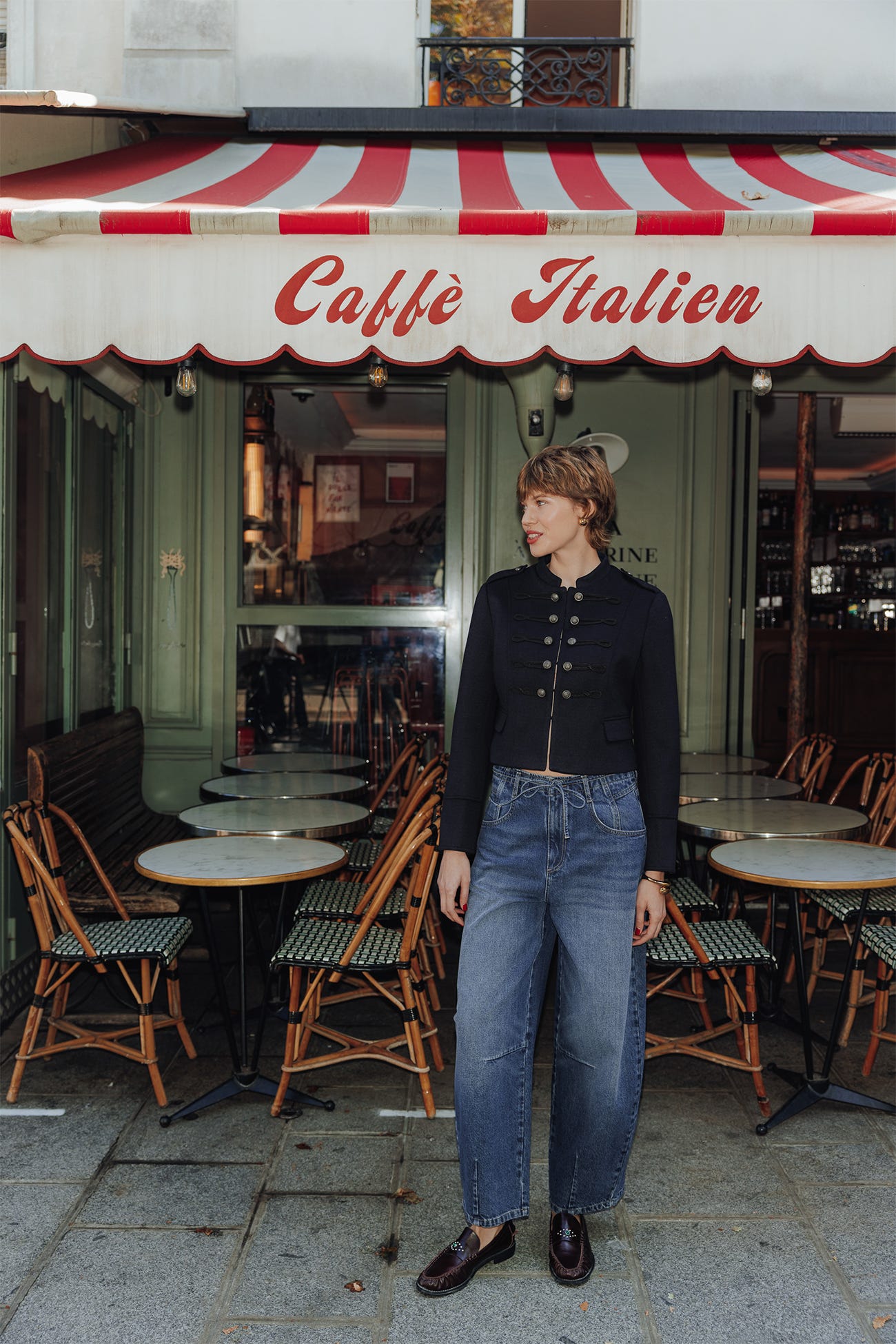 Jean balloon taille haute