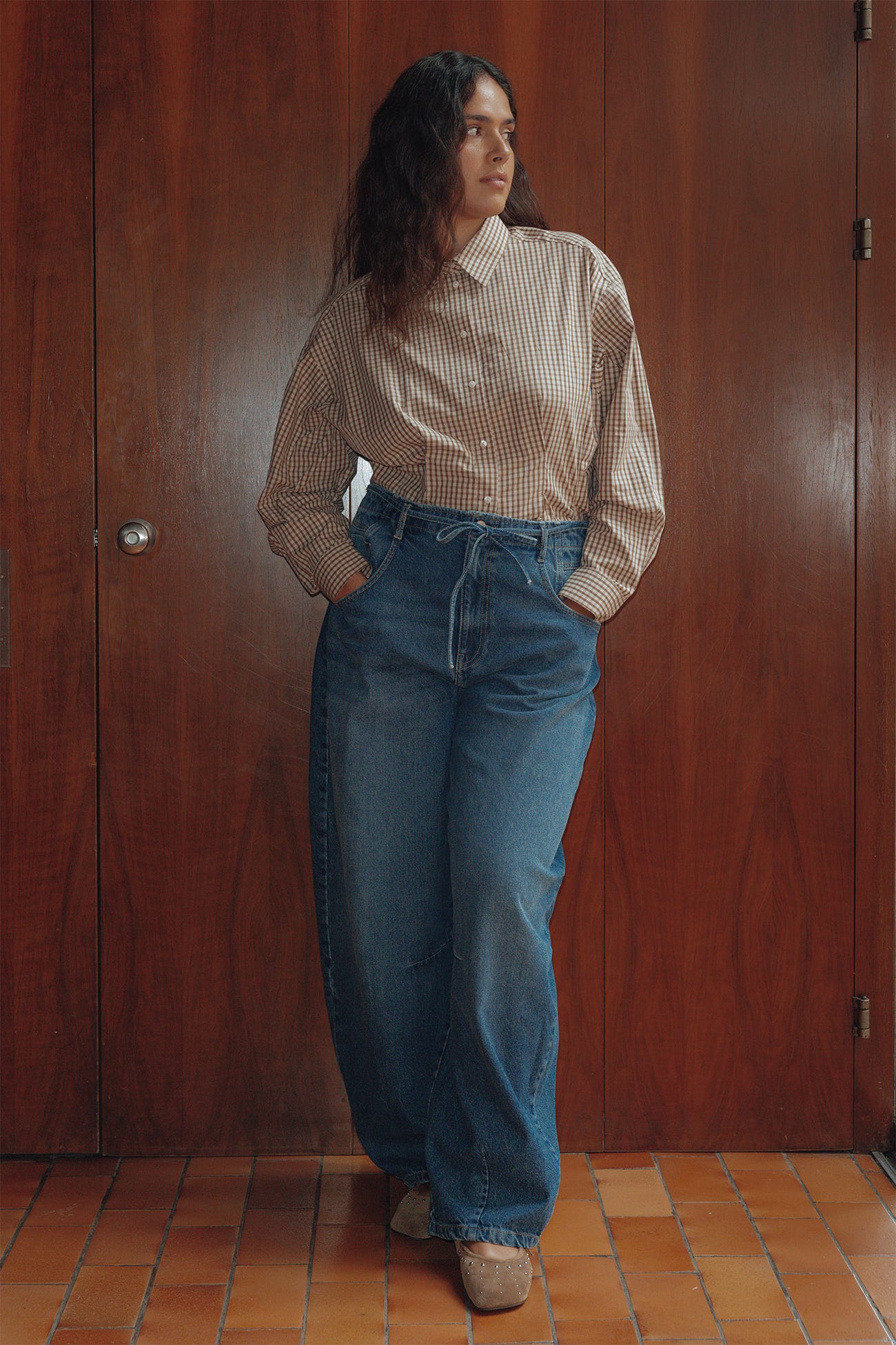 Jean balloon taille haute
