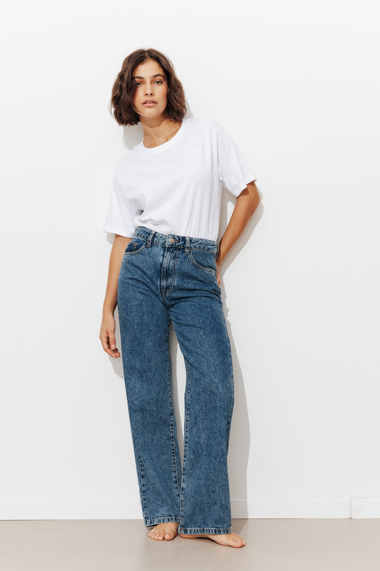 BASILE jean droit taille haute