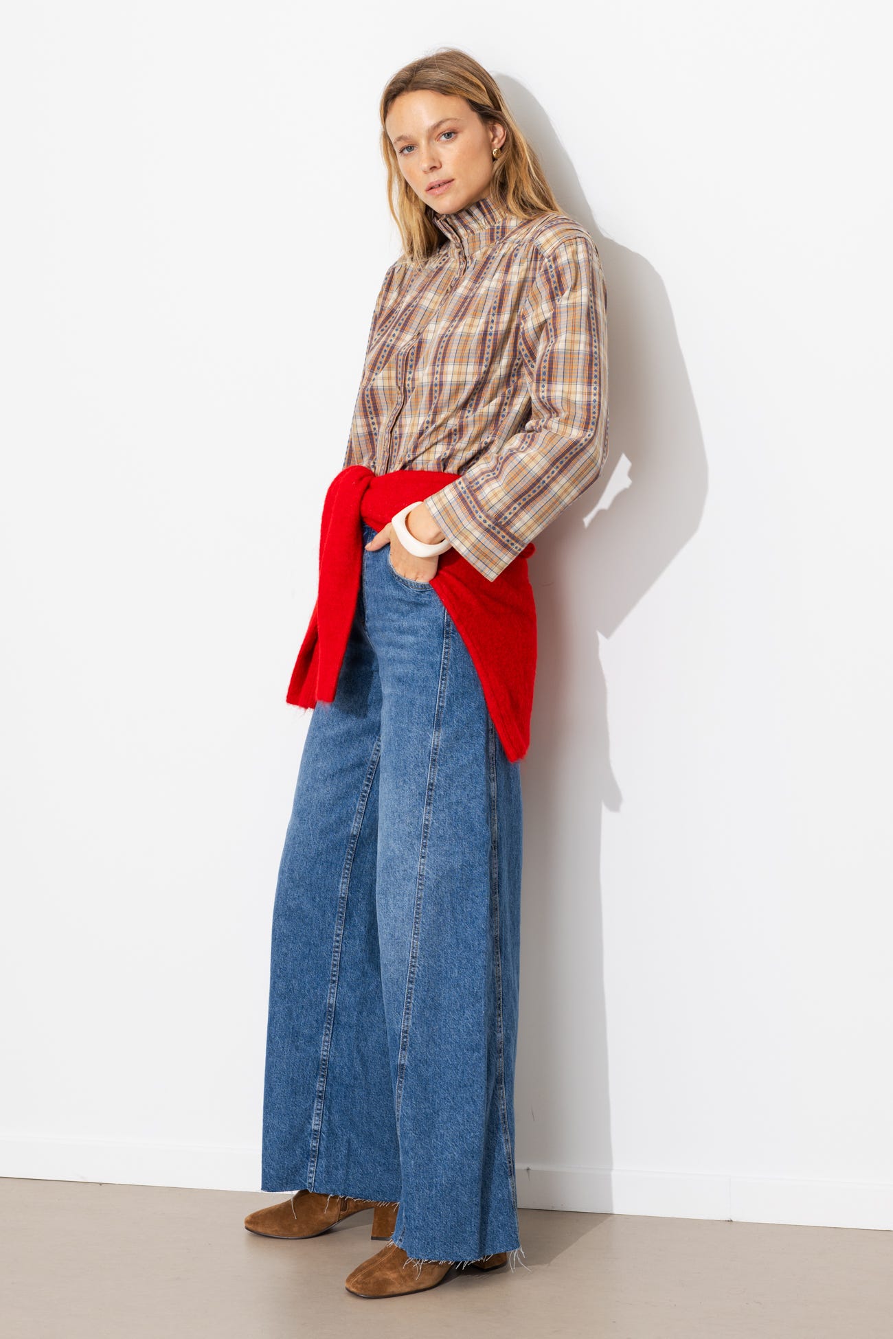 Jean large taille haute