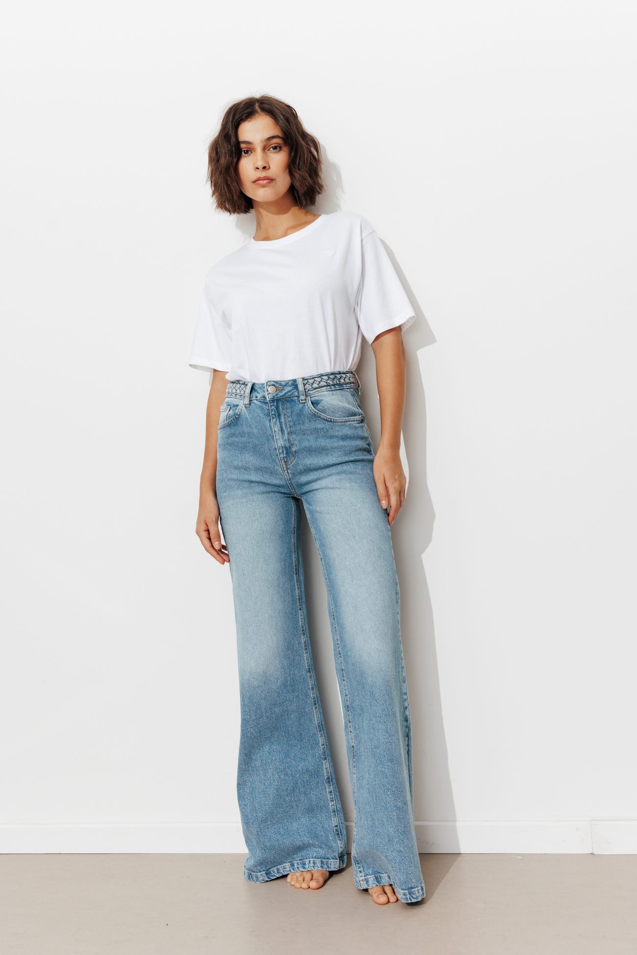 Jean flare délavé Femme