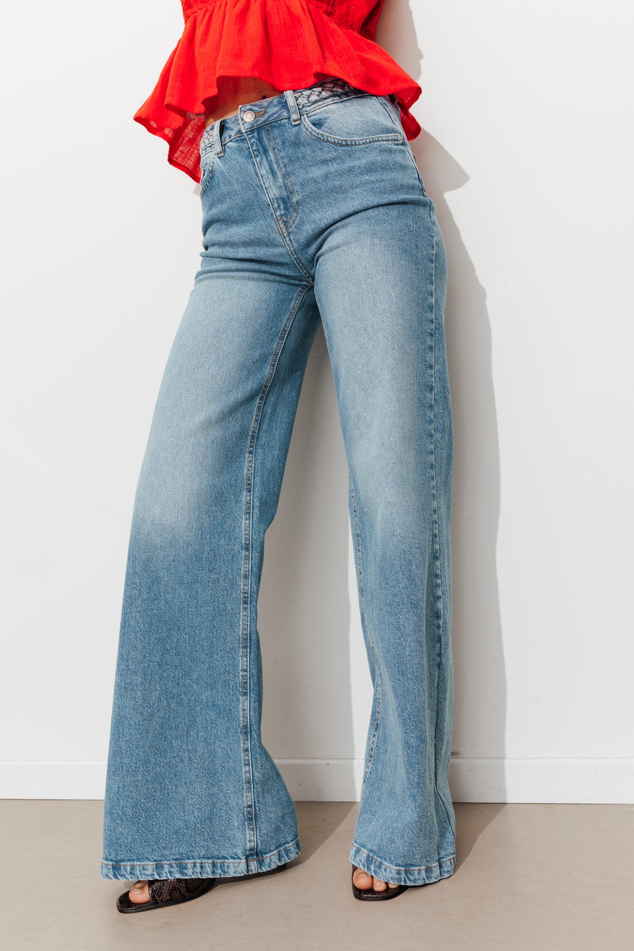 Jean flare délavé Femme