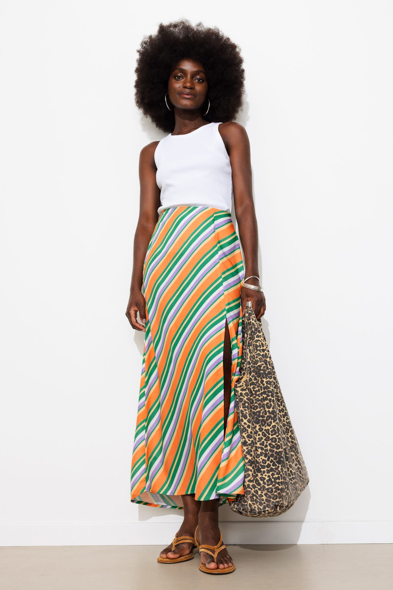 Striped maxi skirt