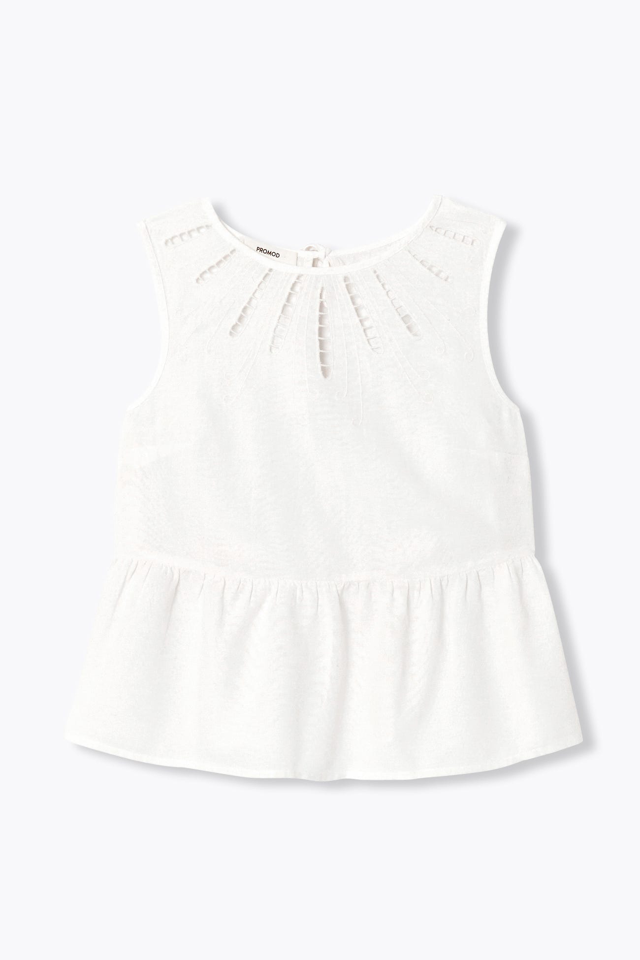 Blouse sans manches brodée