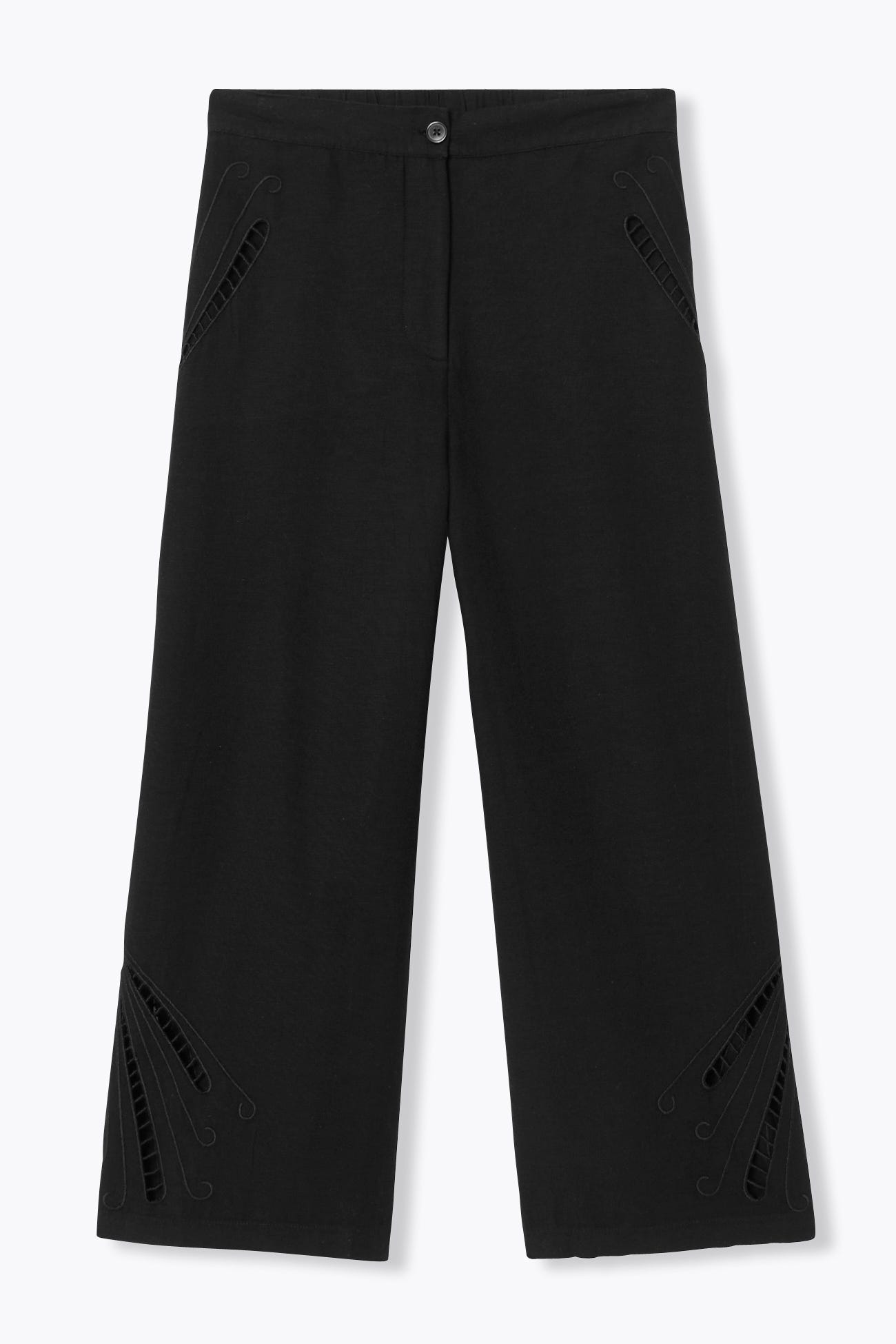 Pantalon court et brodé Femme