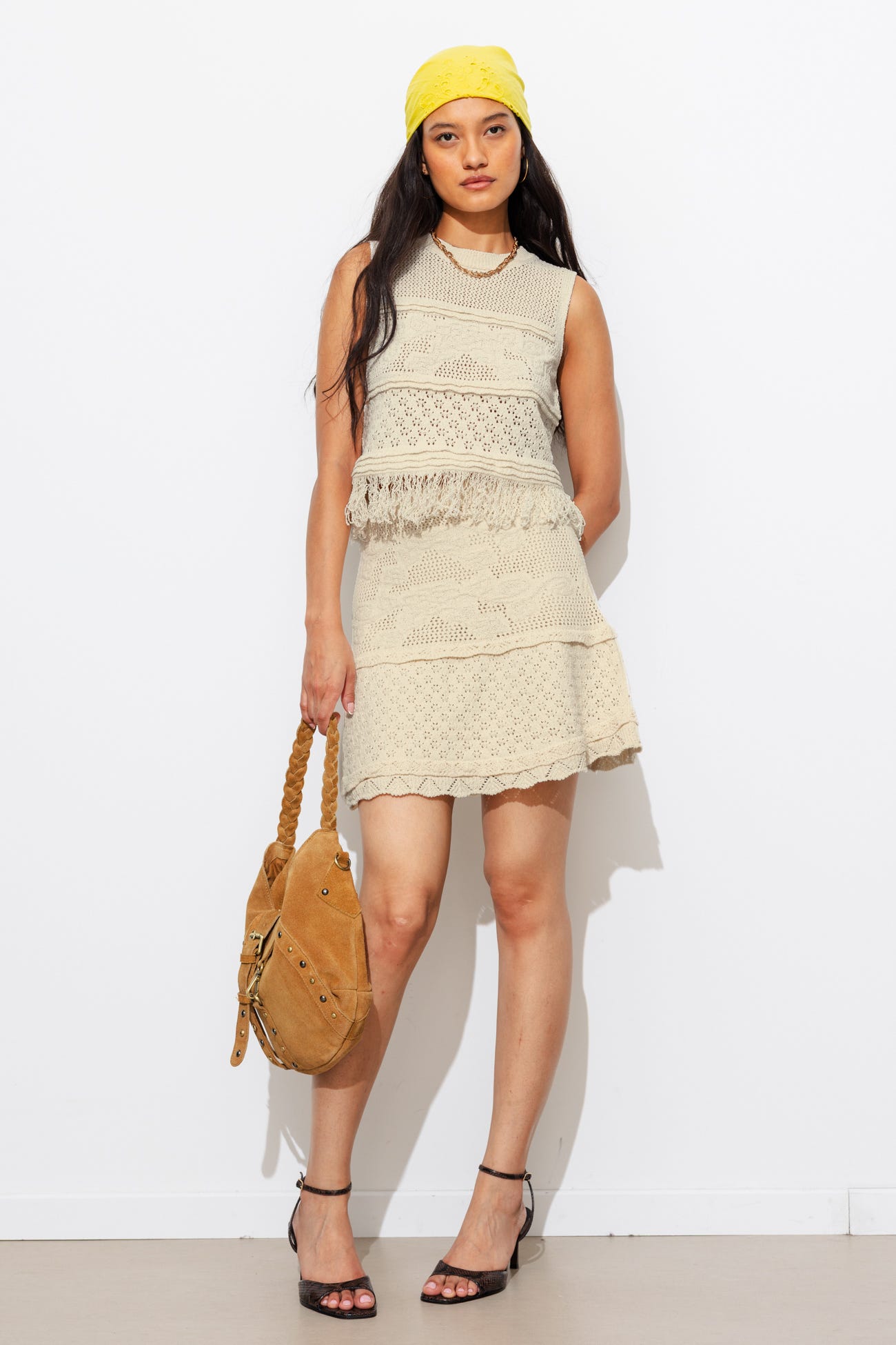 Pull-débardeur ajouré Femme