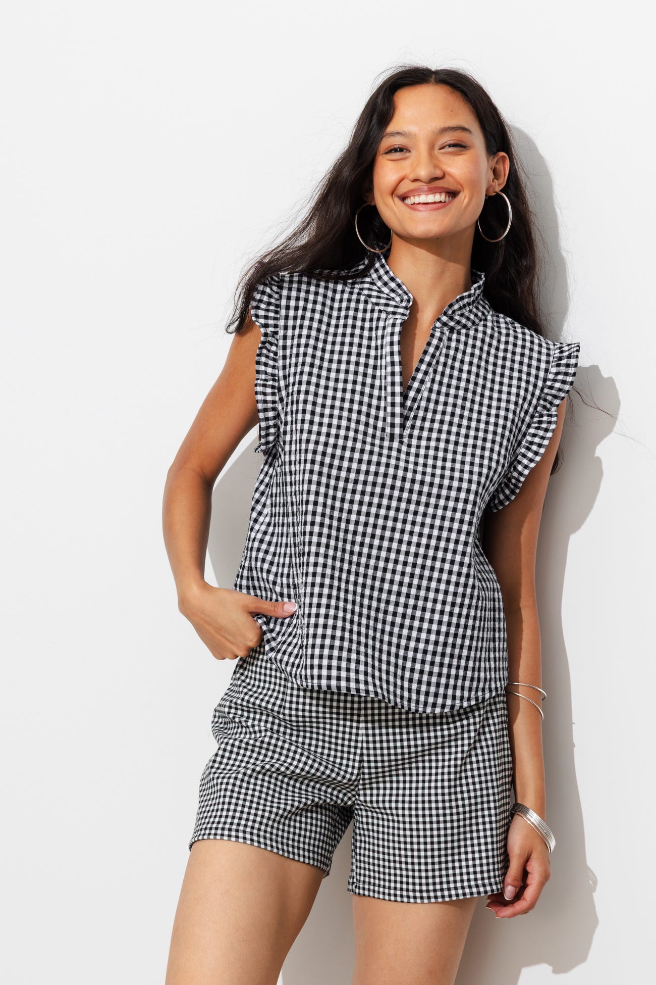 Blouse à carreaux vichy Femme