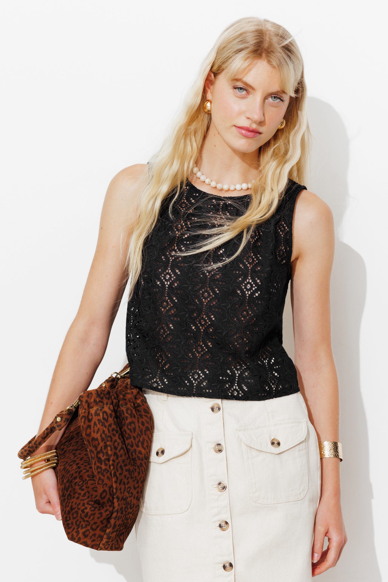 Top en broderie anglaise Femme