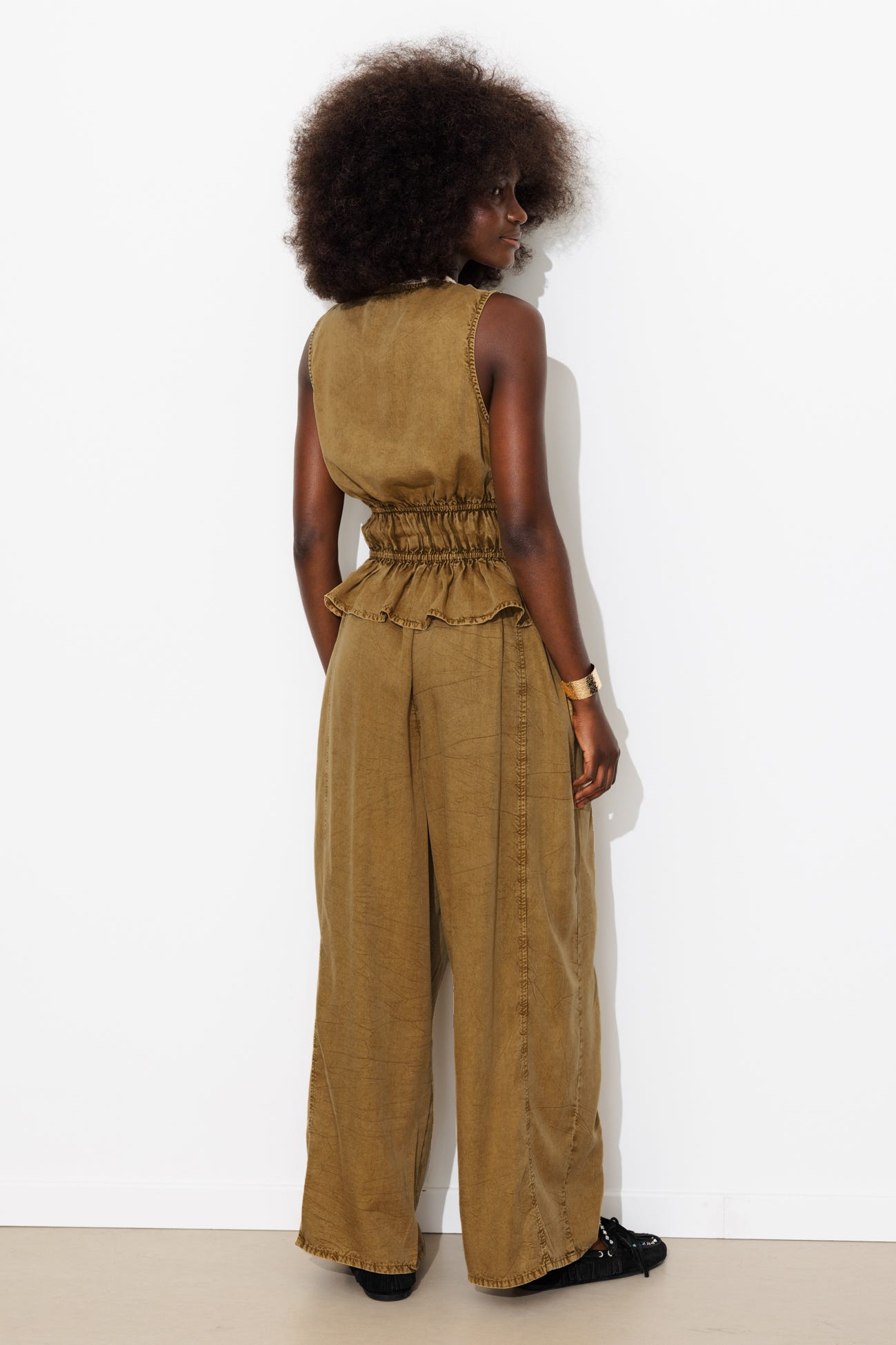 Pantalon large en lyocell