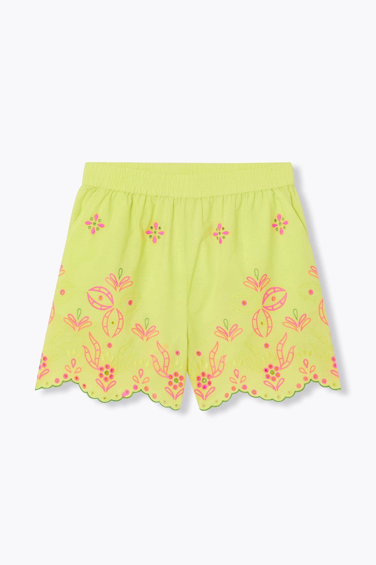 Short en coton brodé Femme
