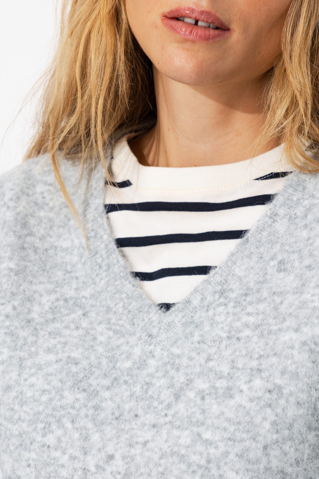 Pull col V Femme